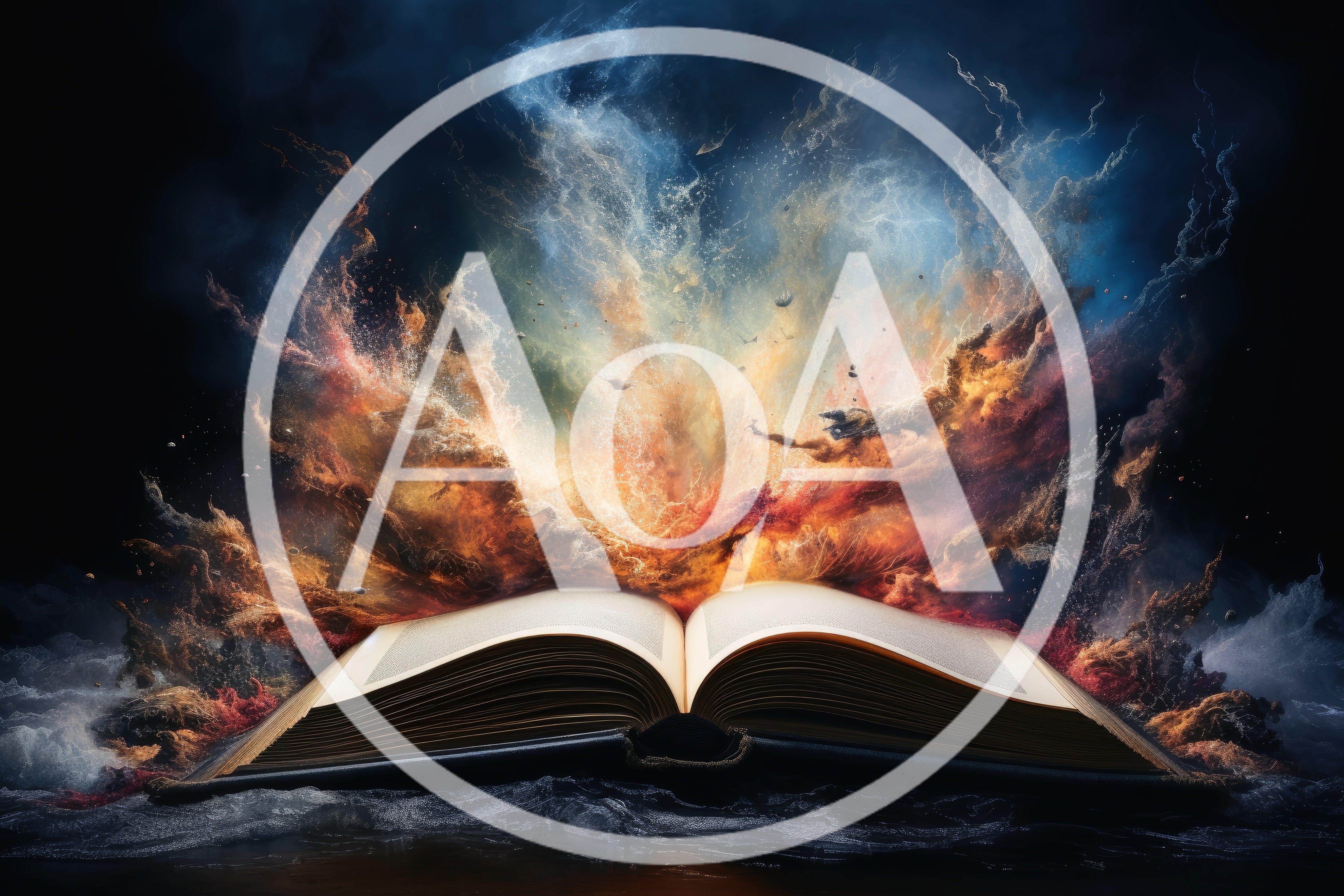 Open Book With Magical Cosmic Energy Explosion