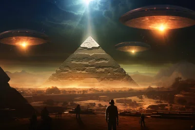 Mysterious UFOs Hovering Over Ancient Egyptian Pyramid