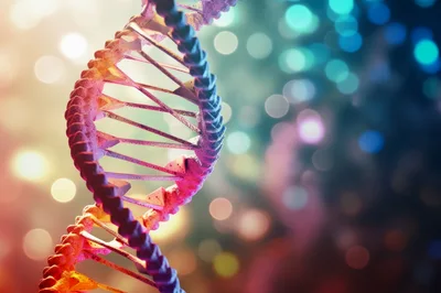 3D Rendered DNA Double Helix Structure