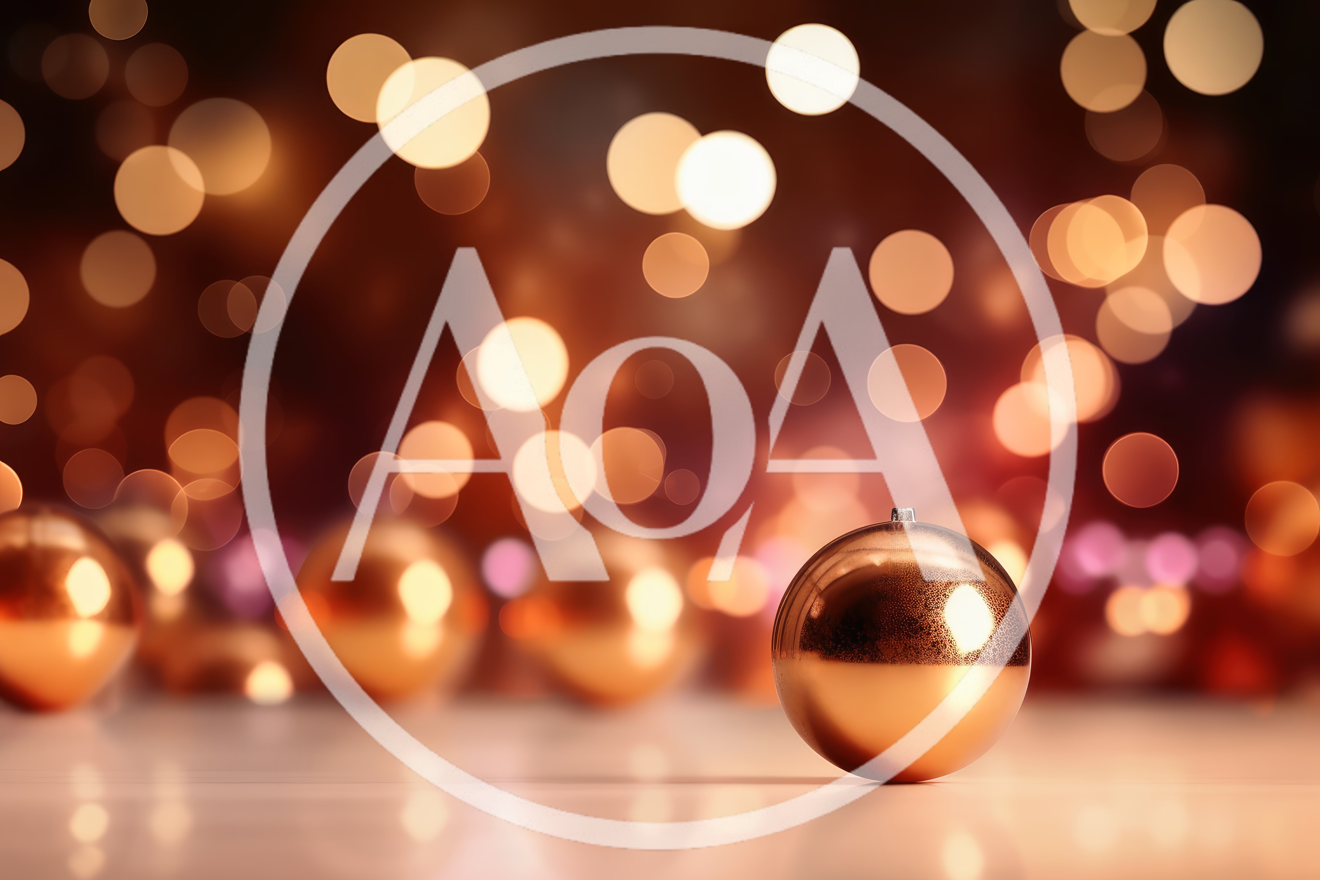 Single Golden Christmas Ornament On Reflective Surface