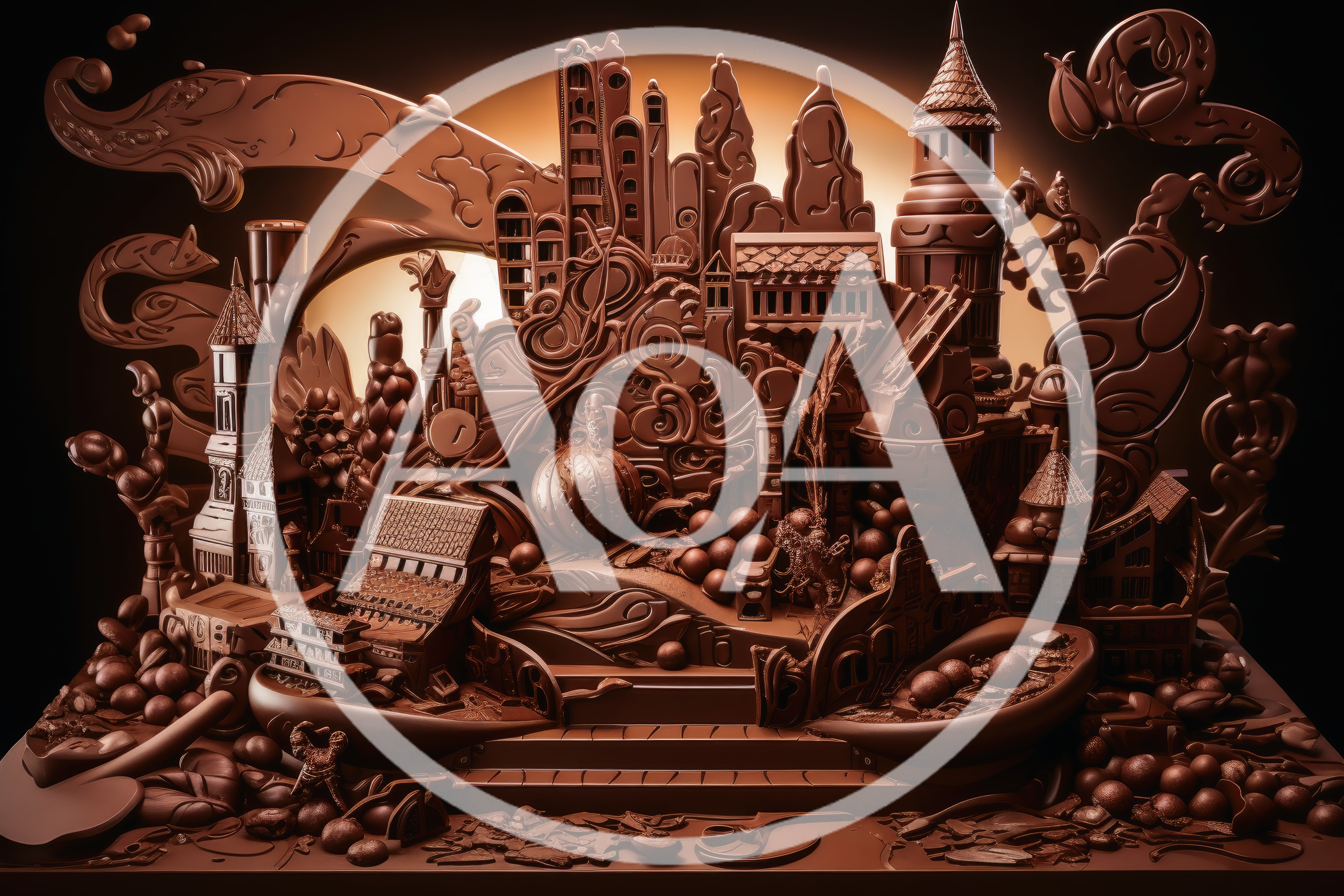 Intricate Chocolate Sculpture Of A Fantasy City