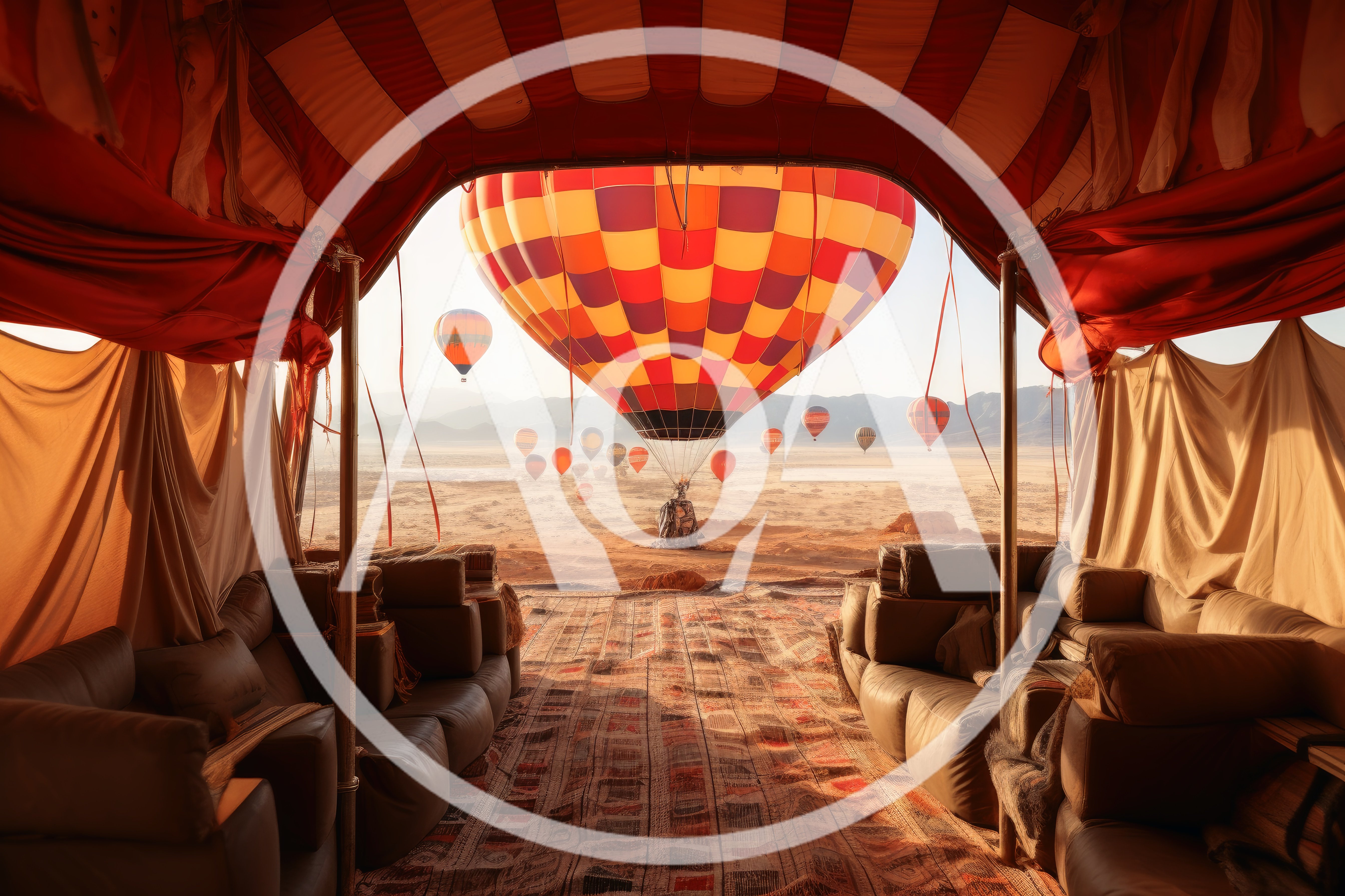 Luxury Desert Tent View Of Hot Air Balloons
