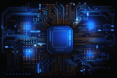 Digital Circuit Board With Central Processor Unit