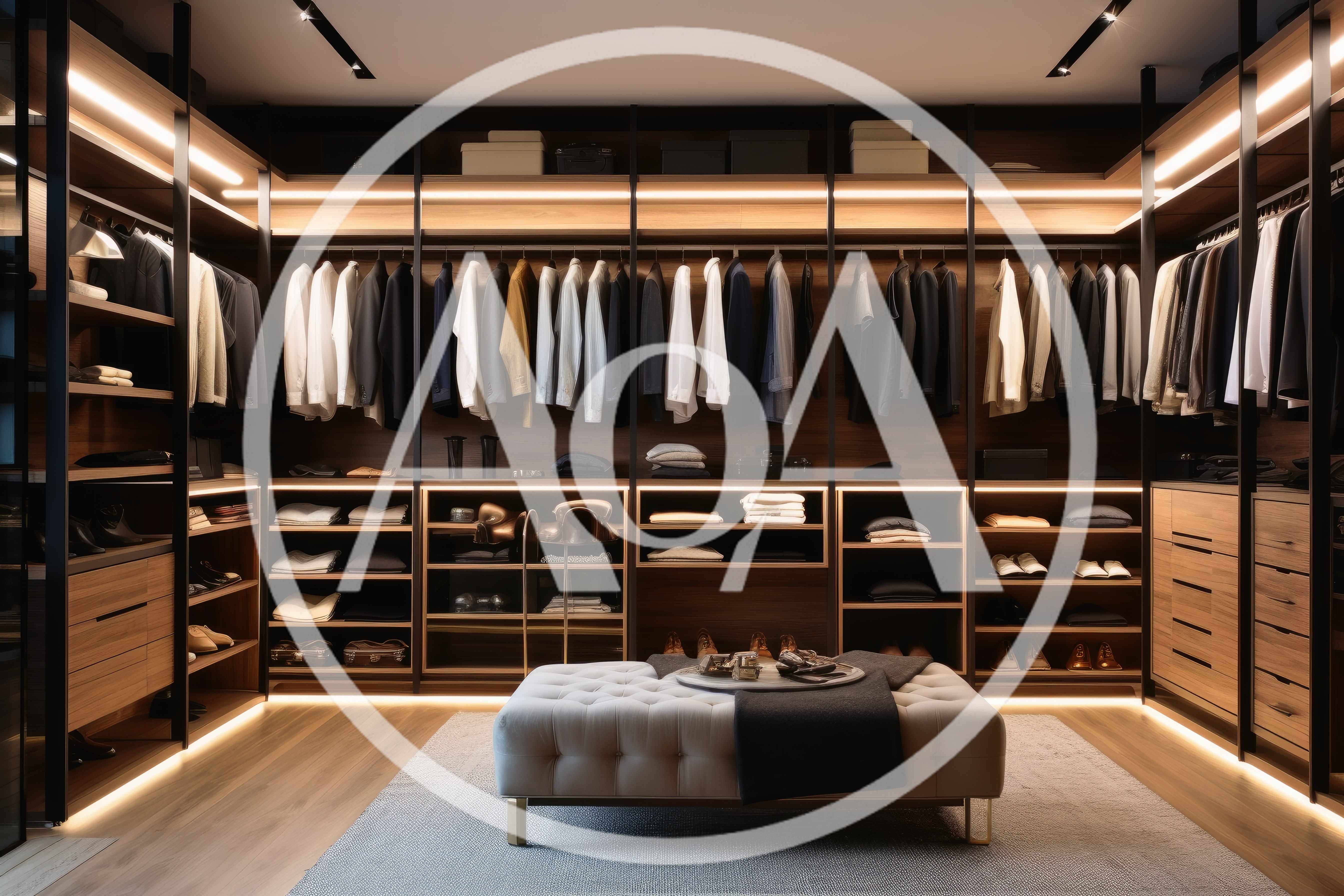 Modern Luxury Walk In Closet With Organized Clothing