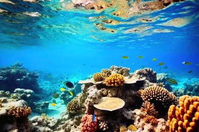 Vibrant Coral Reef Ecosystem With Tropical Fish