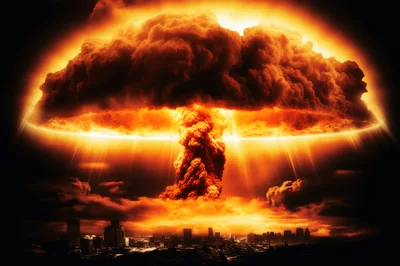 Massive Nuclear Explosion Over A Modern City Skyline