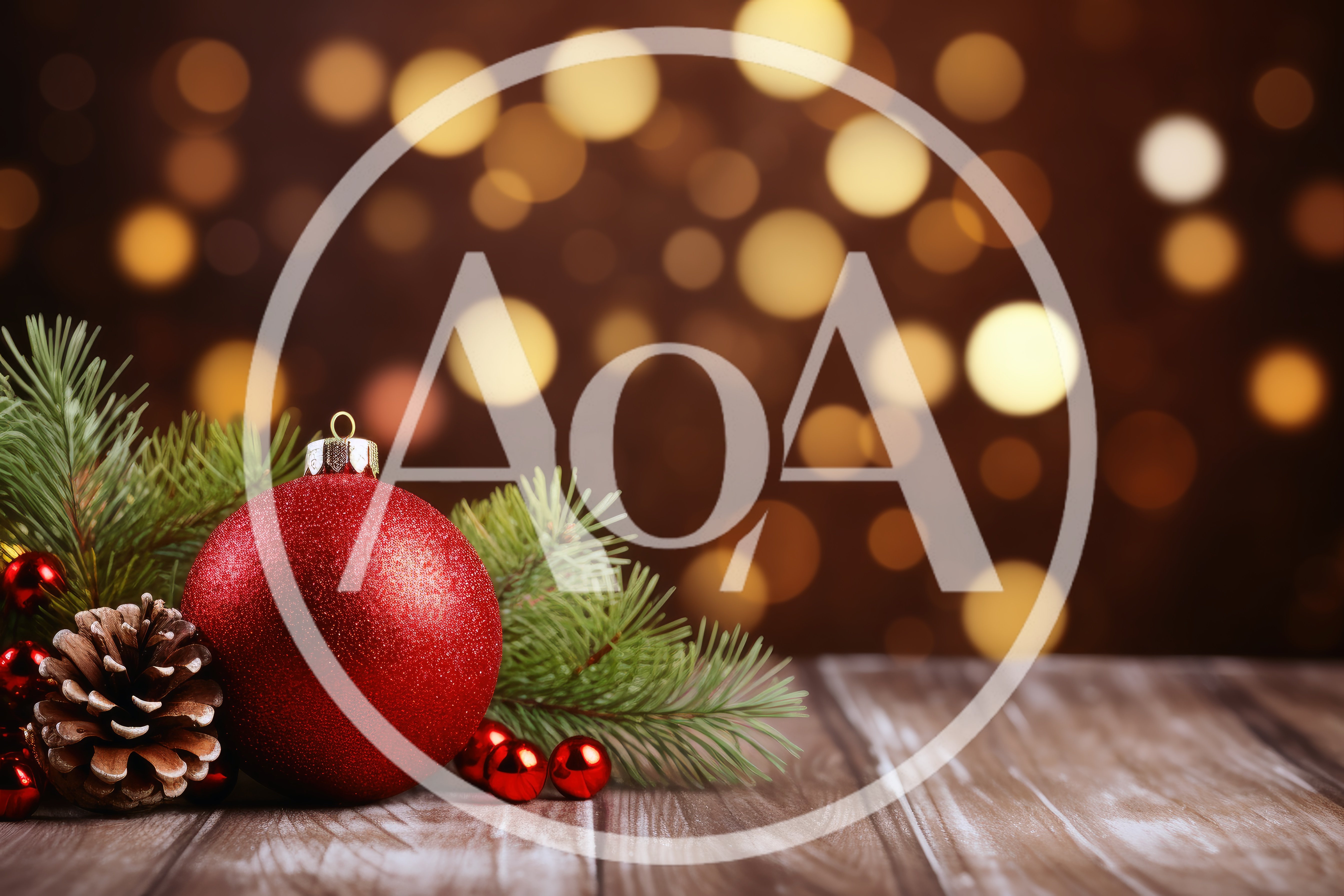 Red Christmas Ornament With Pinecone And Fir Branches