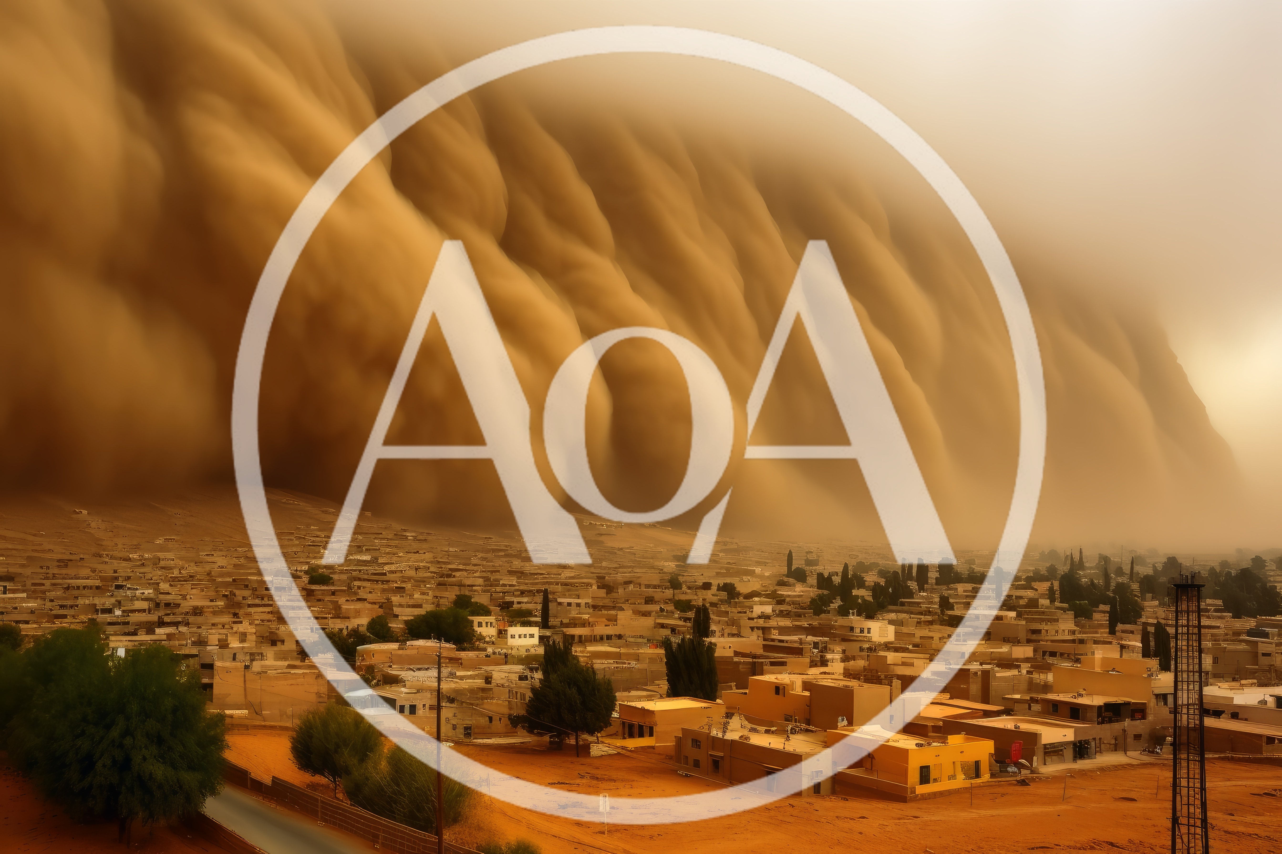 Massive Sandstorm Approaching A Desert Town