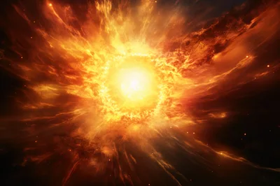 Cosmic Supernova Explosion In Deep Space