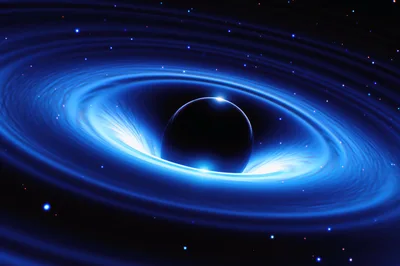 Cinematic Visualization Of A Rotating Black Hole In Space
