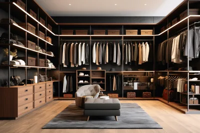 Modern Luxury Walk In Closet Interior