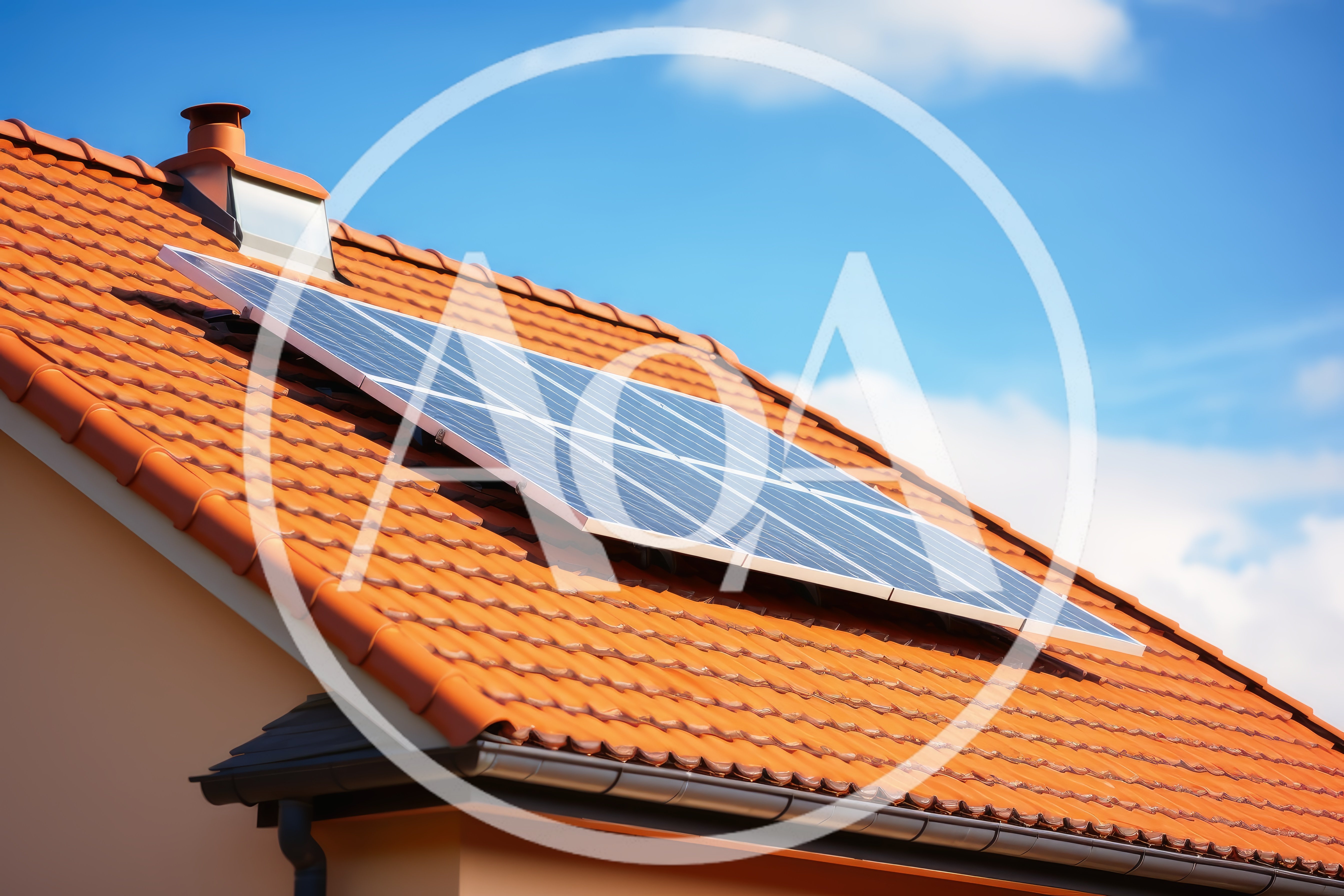 Solar Panels Installed On A Tiled Residential Roof