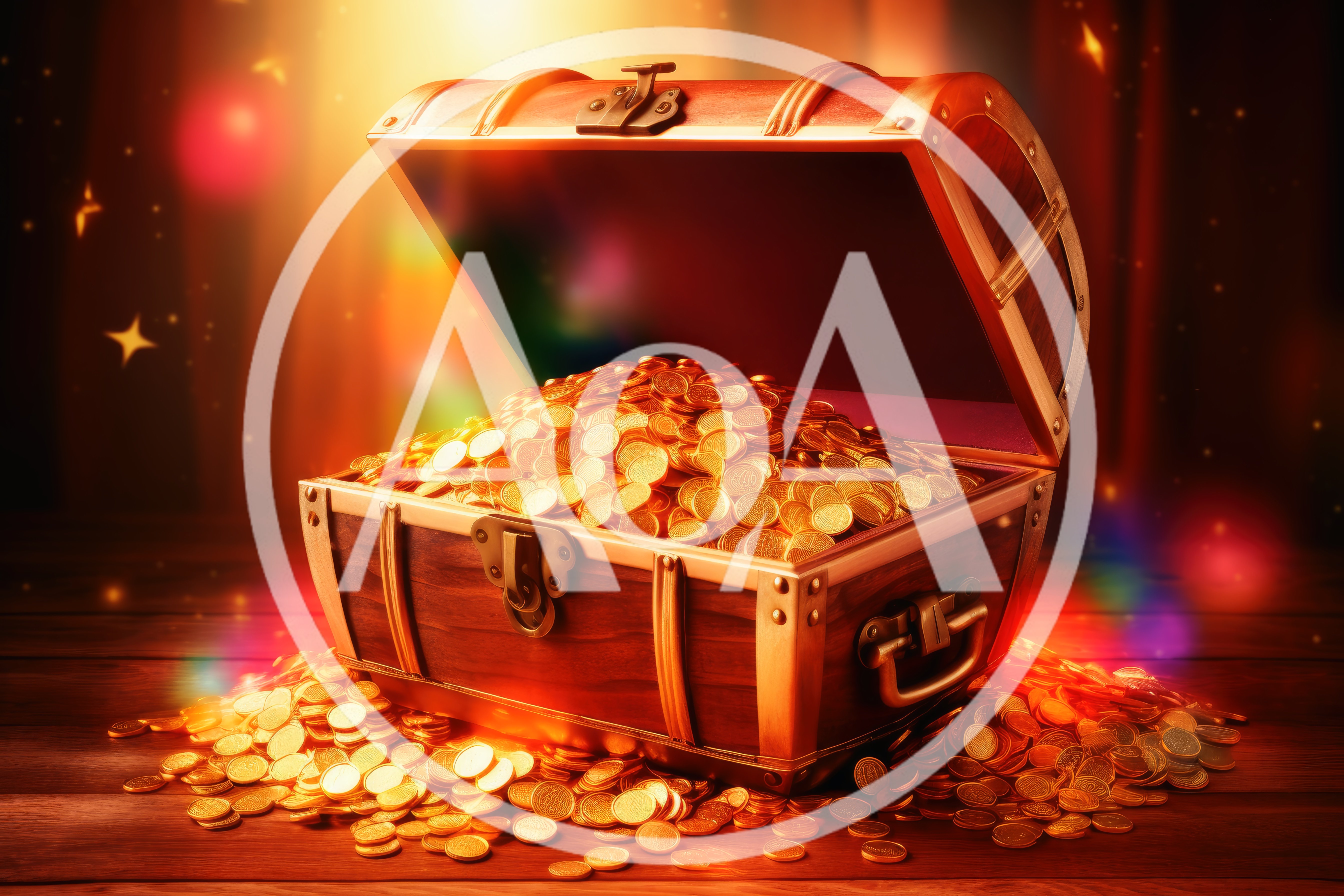 Open Wooden Treasure Chest Filled With Gold Coins