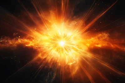 Cosmic Supernova Explosion In Deep Space