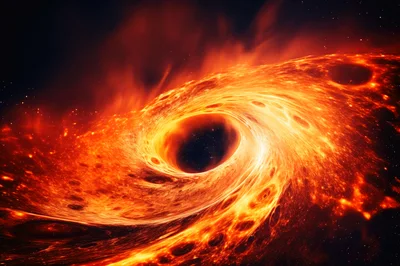 Cosmic Black Hole With Glowing Accretion Disk