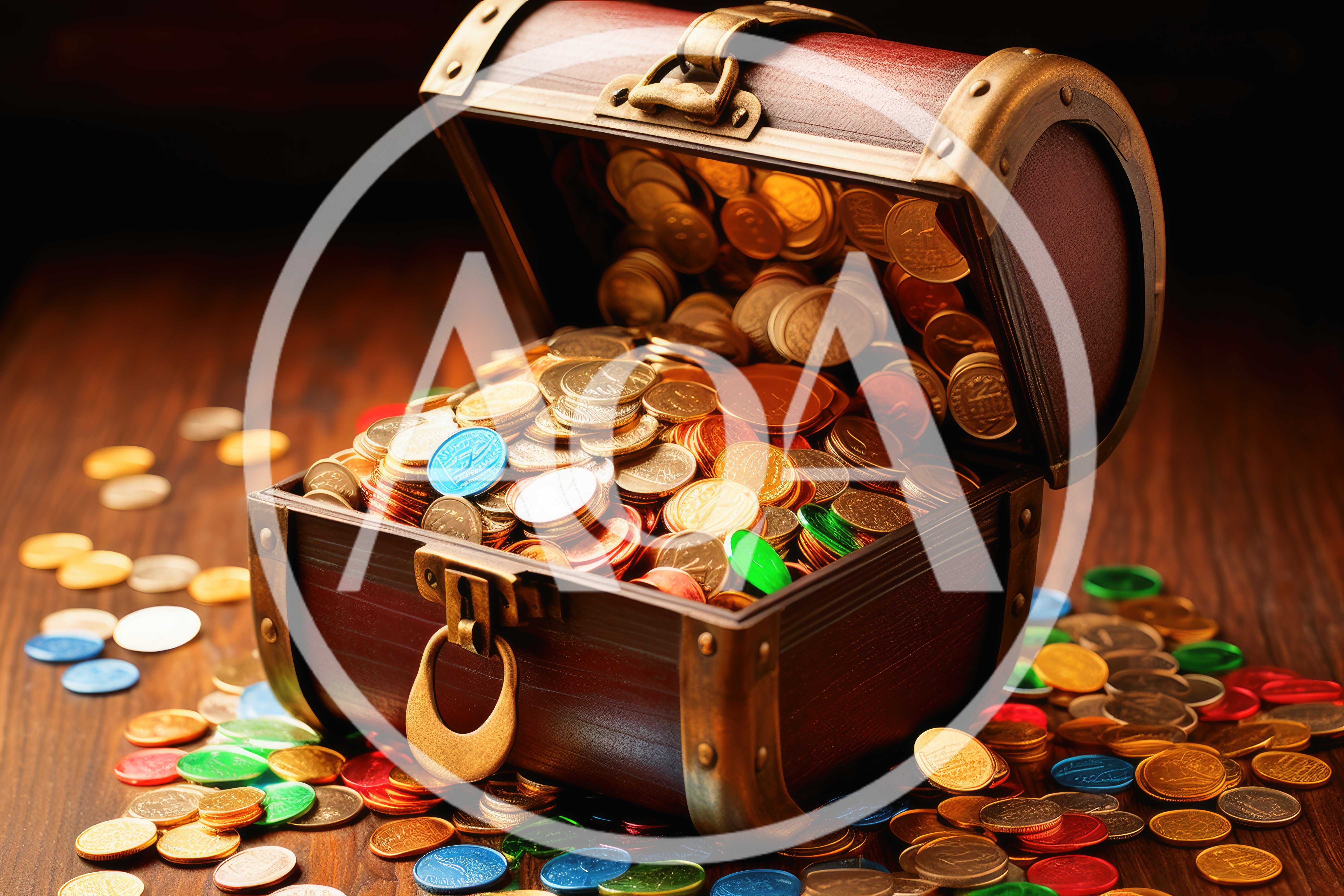 Open Wooden Treasure Chest Filled With Gold Coins