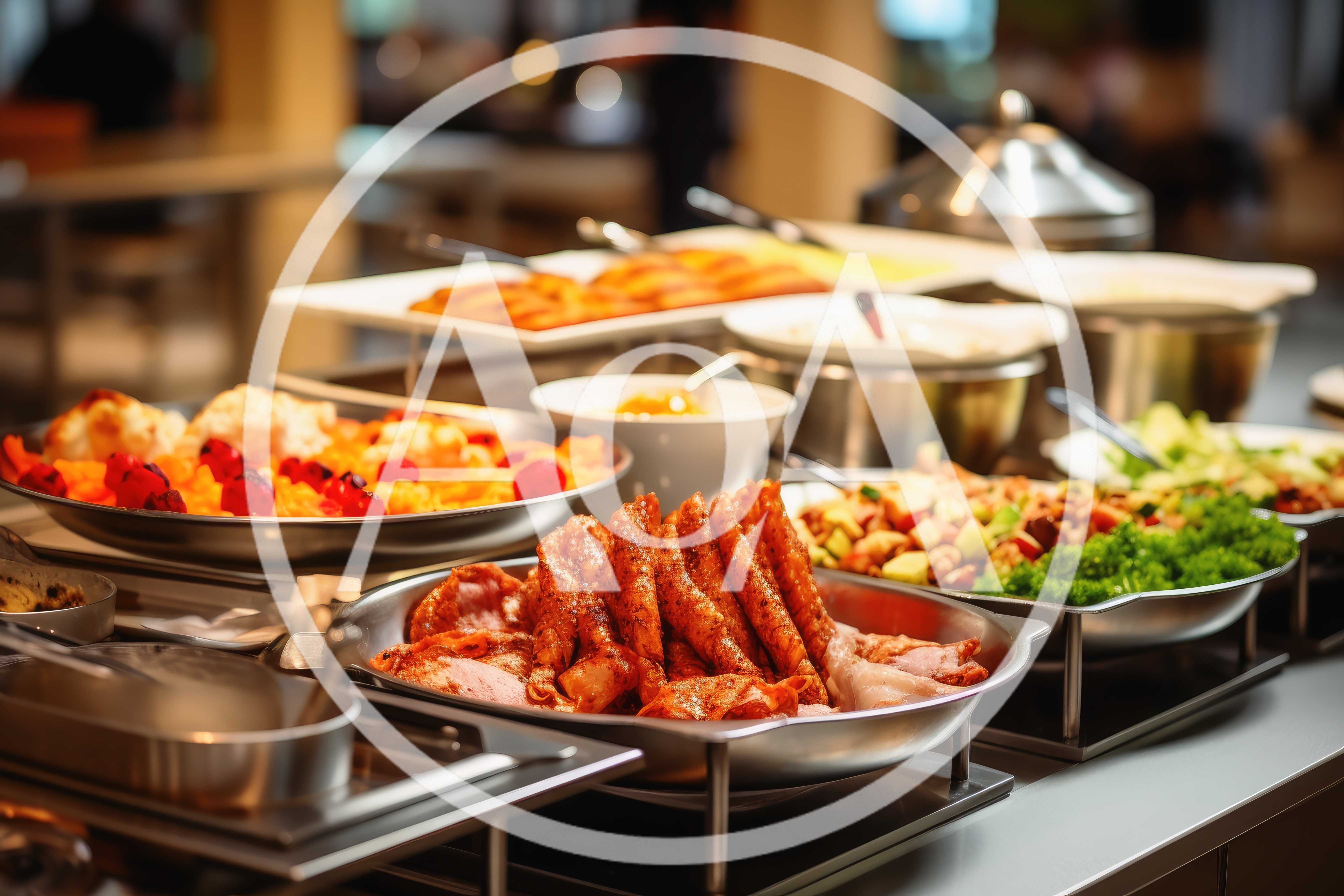 Assorted Gourmet Buffet Dishes In A Hotel Restaurant