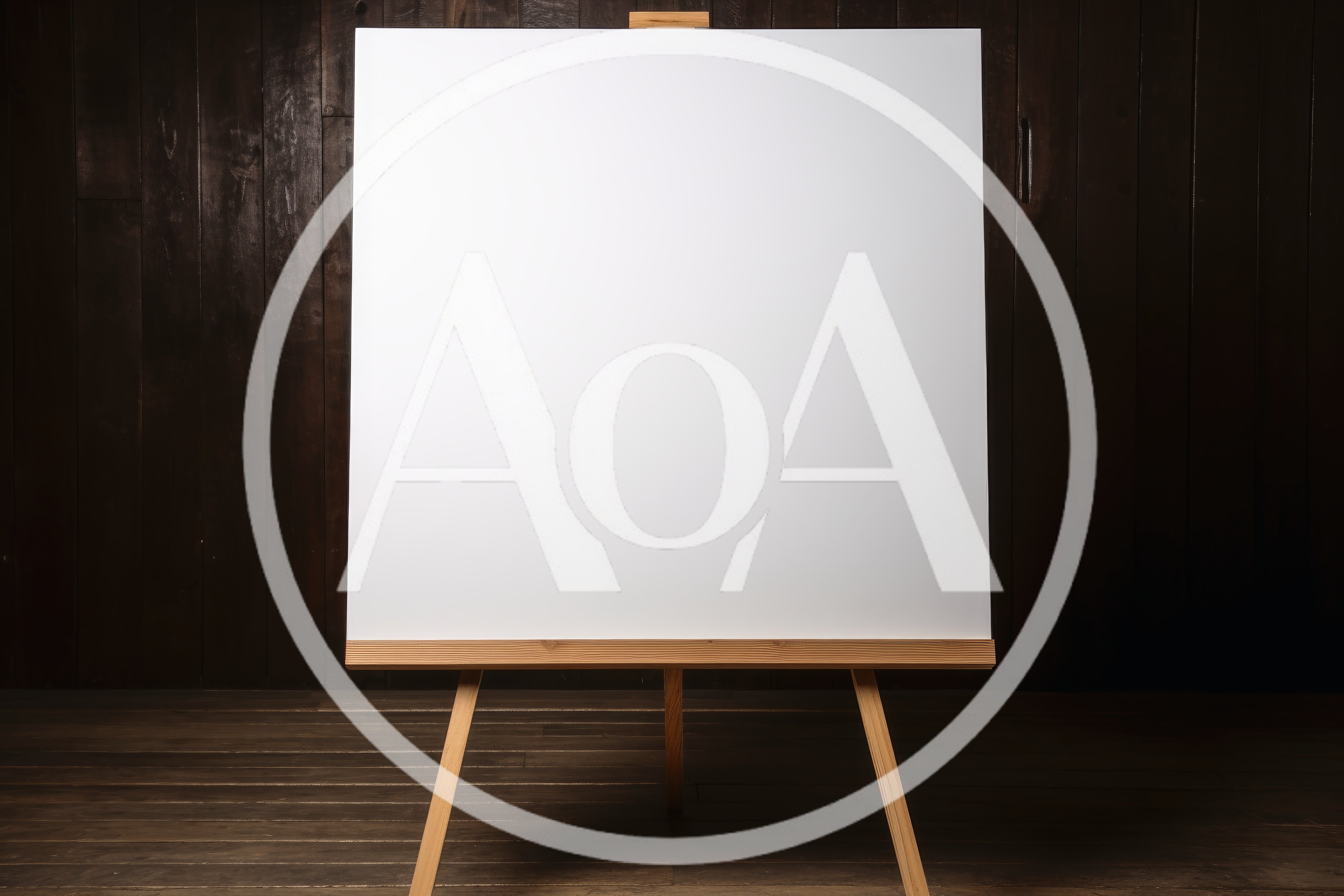 Blank White Canvas On Wooden Easel