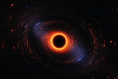 Supermassive Black Hole With Glowing Accretion Disk