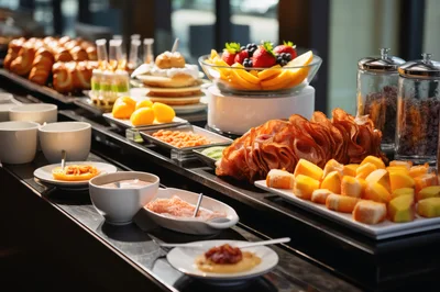 Luxury Hotel Breakfast Buffet Spread