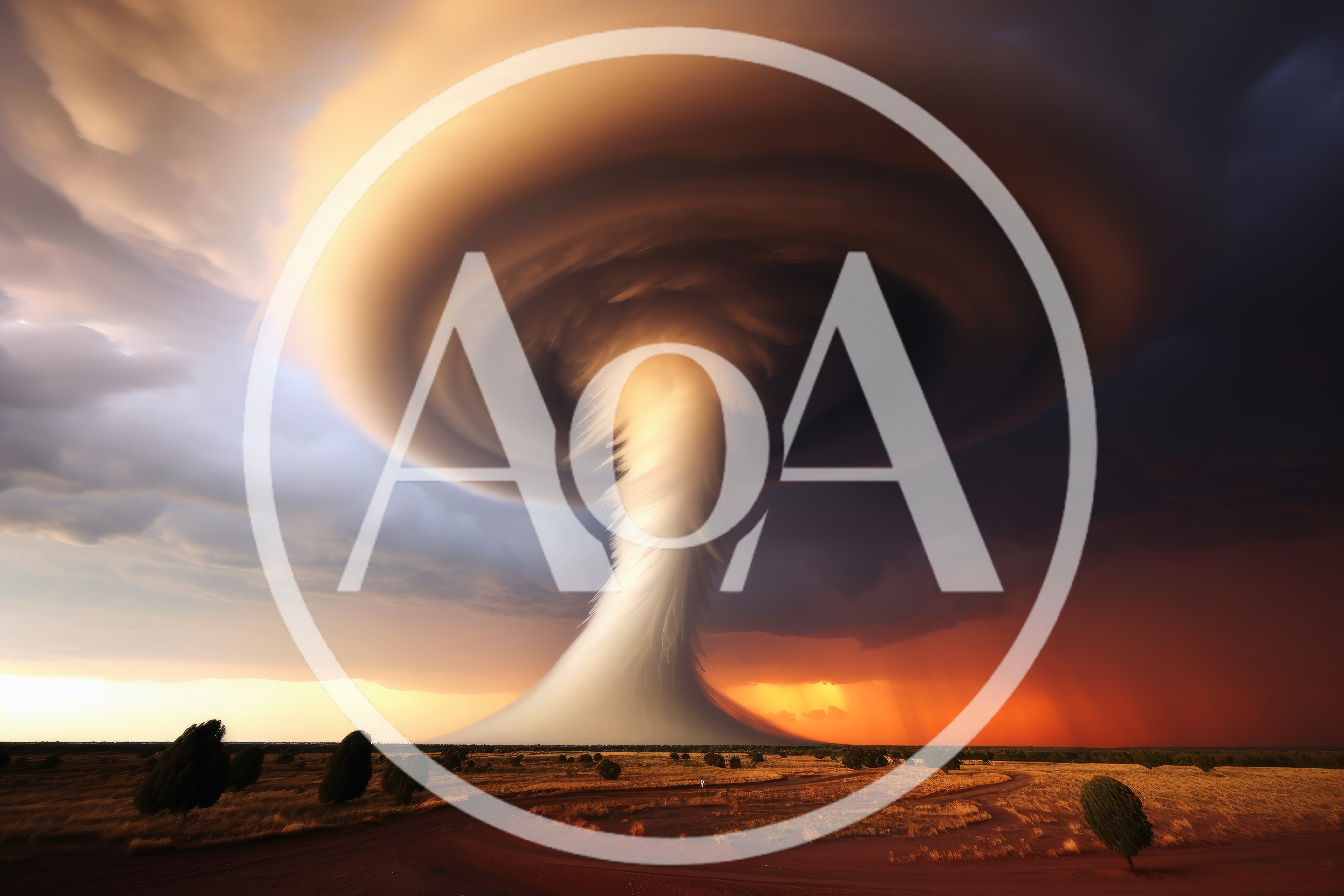 Massive Supercell Storm Cloud Over Desert Landscape