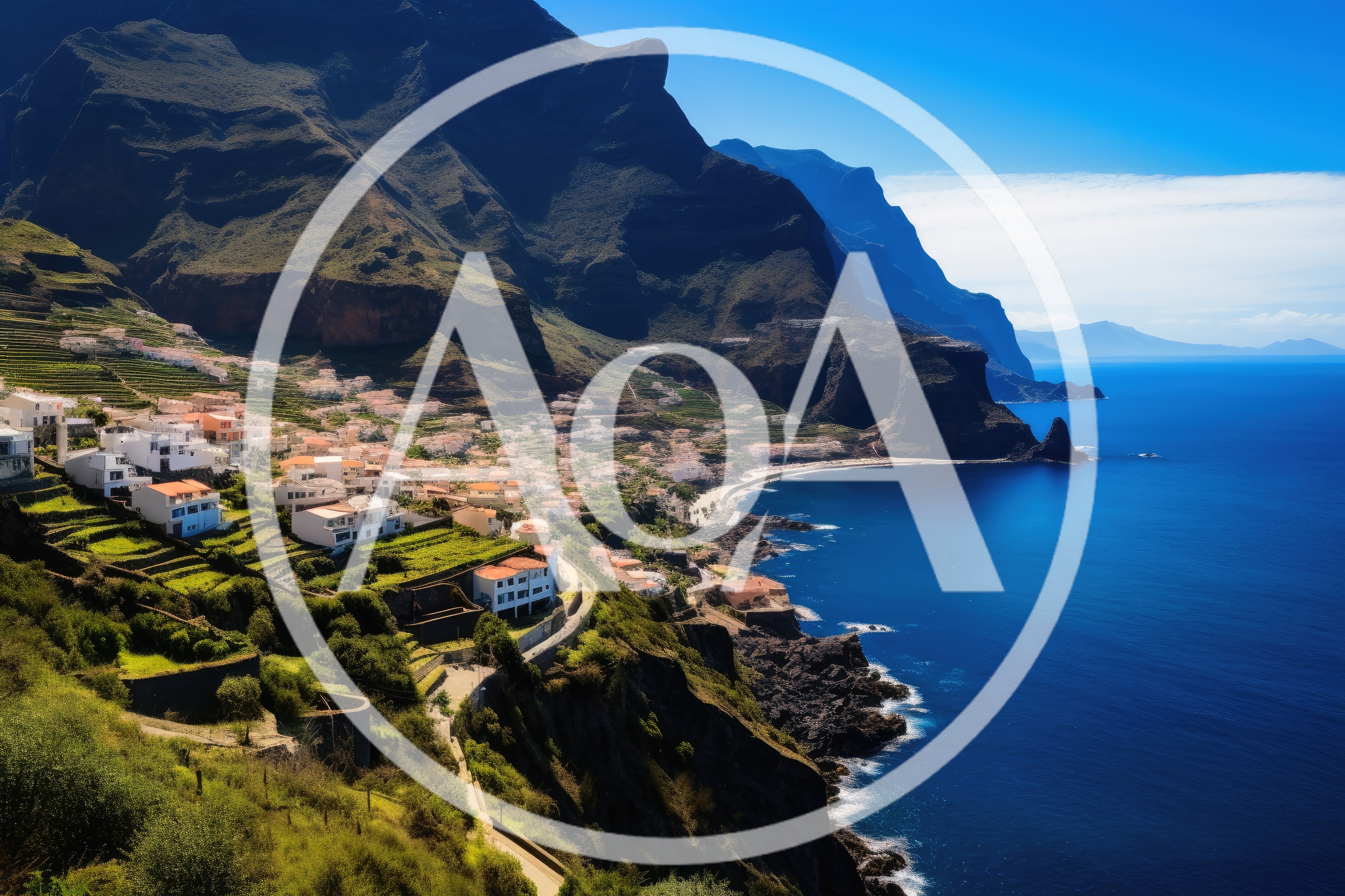 Coastal Village Nestled Under Steep Cliffs In Madeira