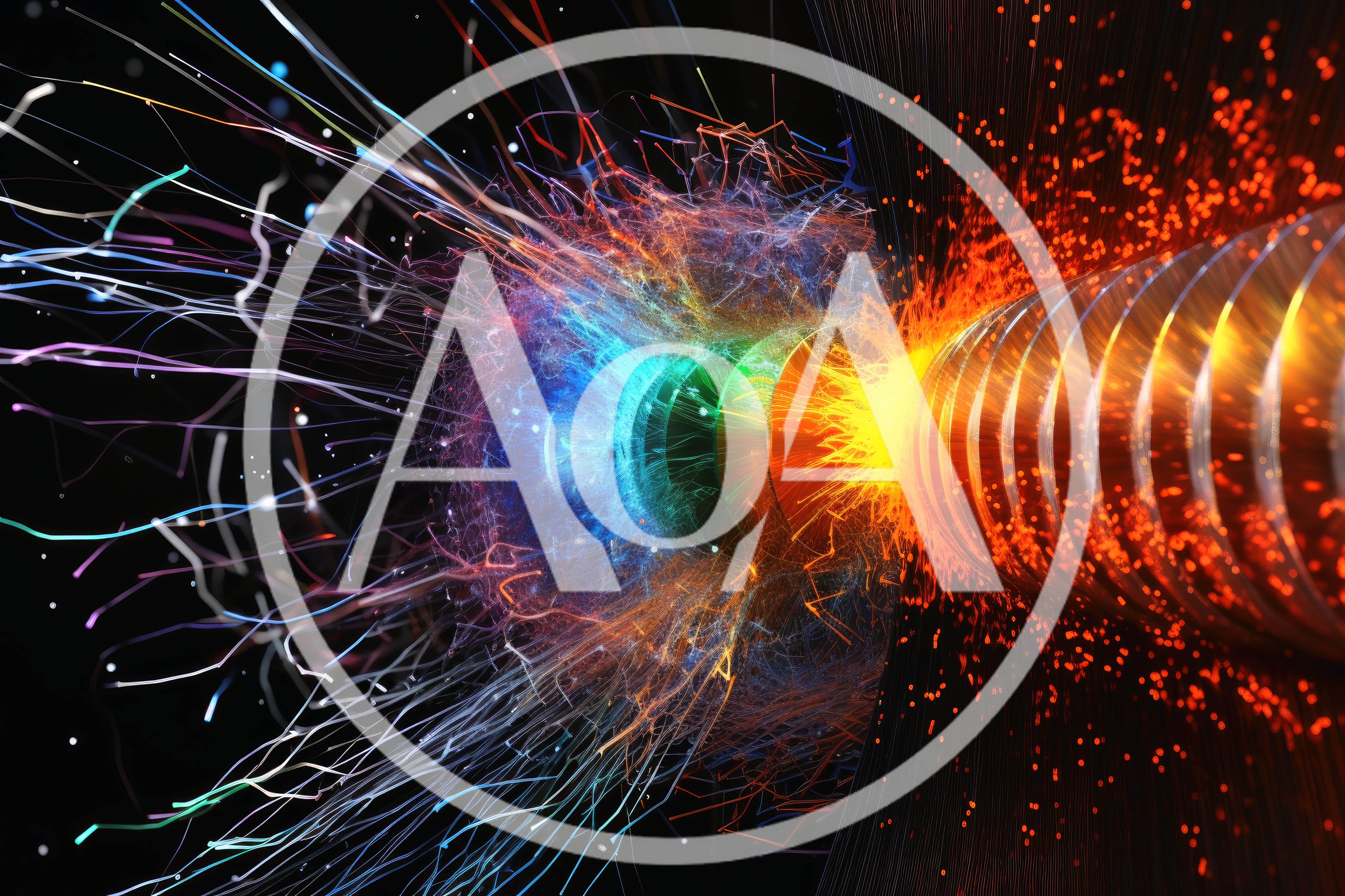 Abstract Energy Explosion With Glowing Particles And Light Trails