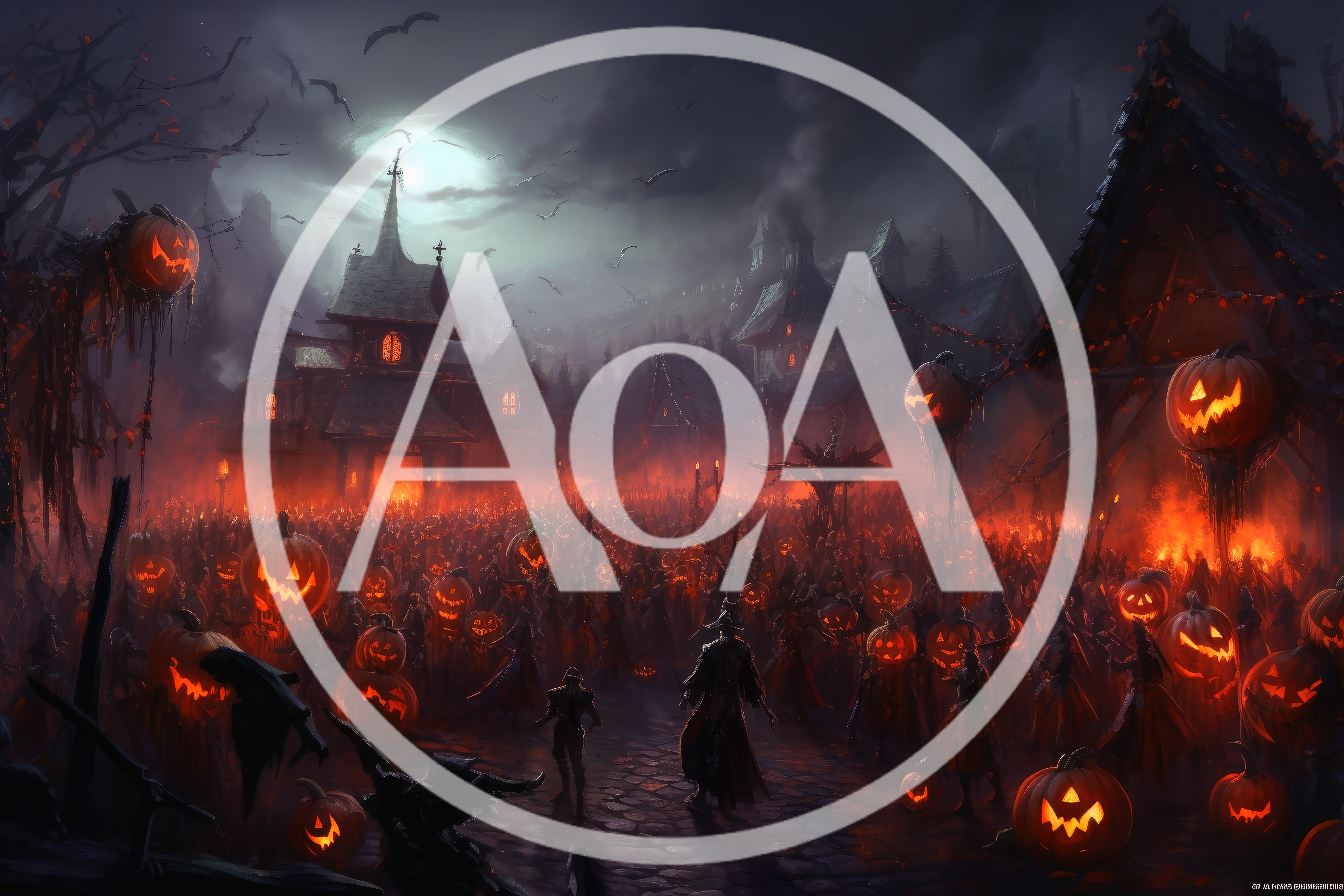 Dark Fantasy Halloween Festival With Glowing Jack O Lanterns