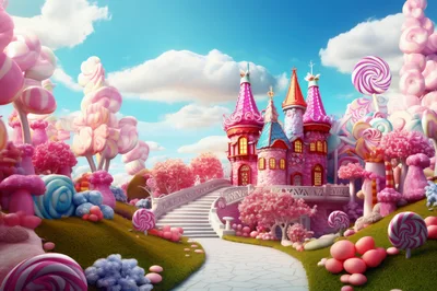 Whimsical Candy Castle In A Magical Sugar Land