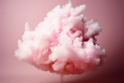 Pink Smoke Cloud Floating Against A Solid Background