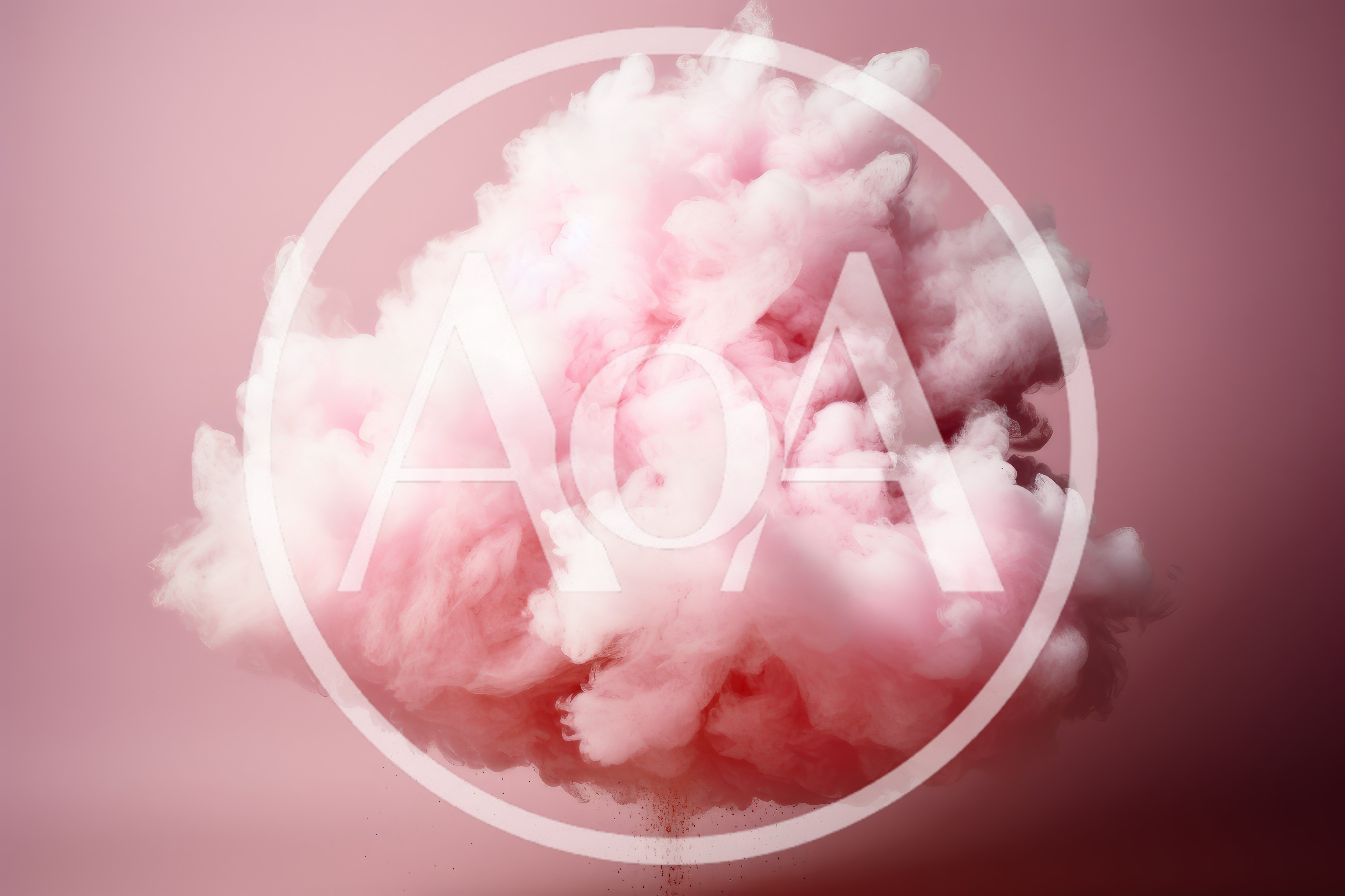 Pink Smoke Cloud Floating Against A Solid Background