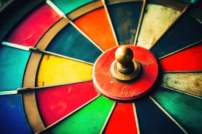 Close Up Of A Colorful Spinning Roulette Wheel