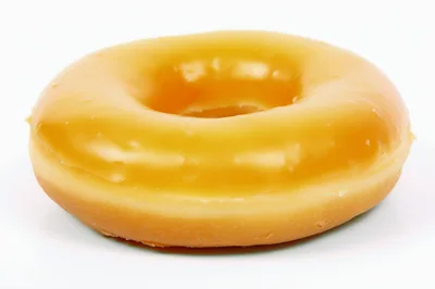 Single Glazed Donut Isolated On White Background