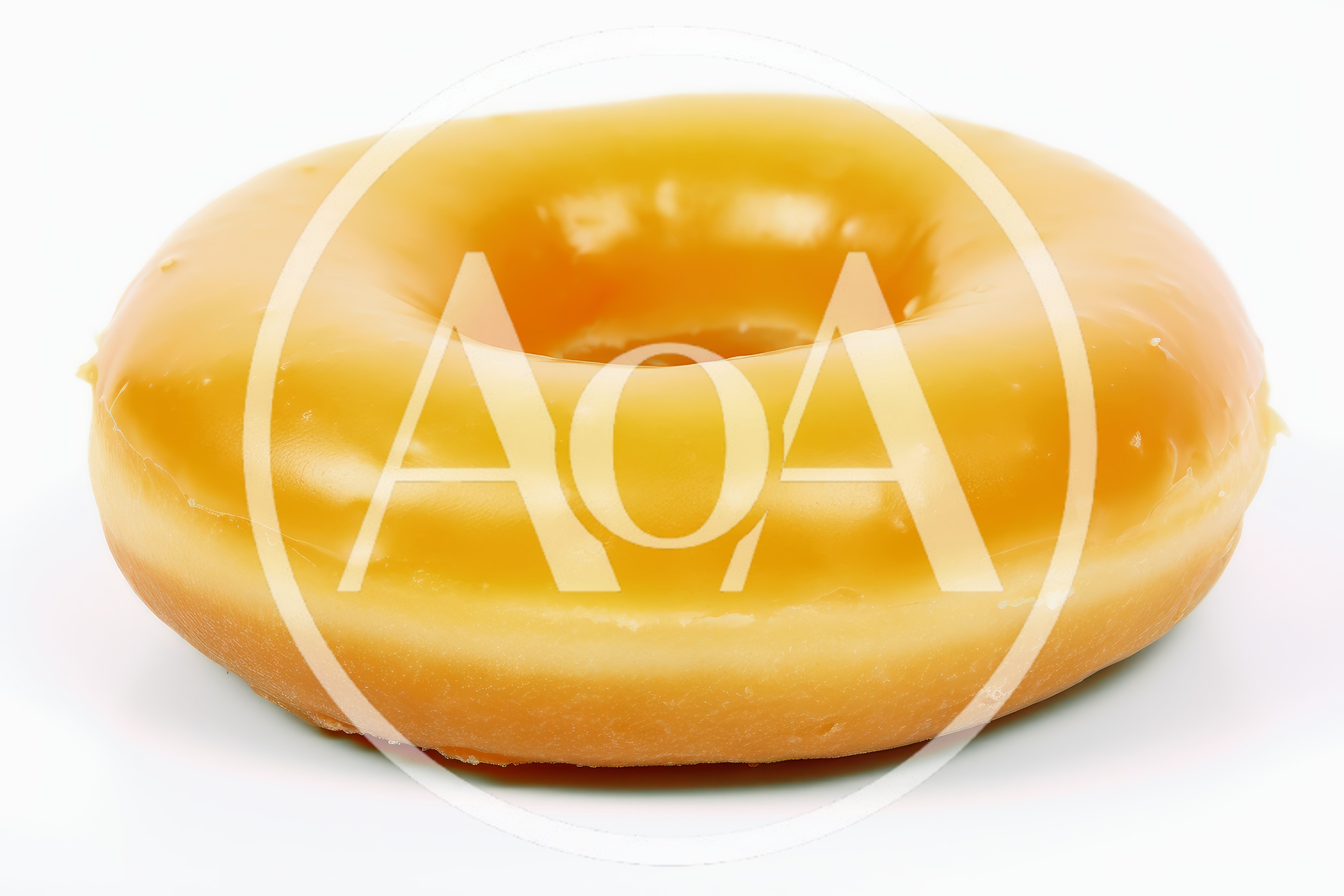 Single Glazed Donut Isolated On White Background