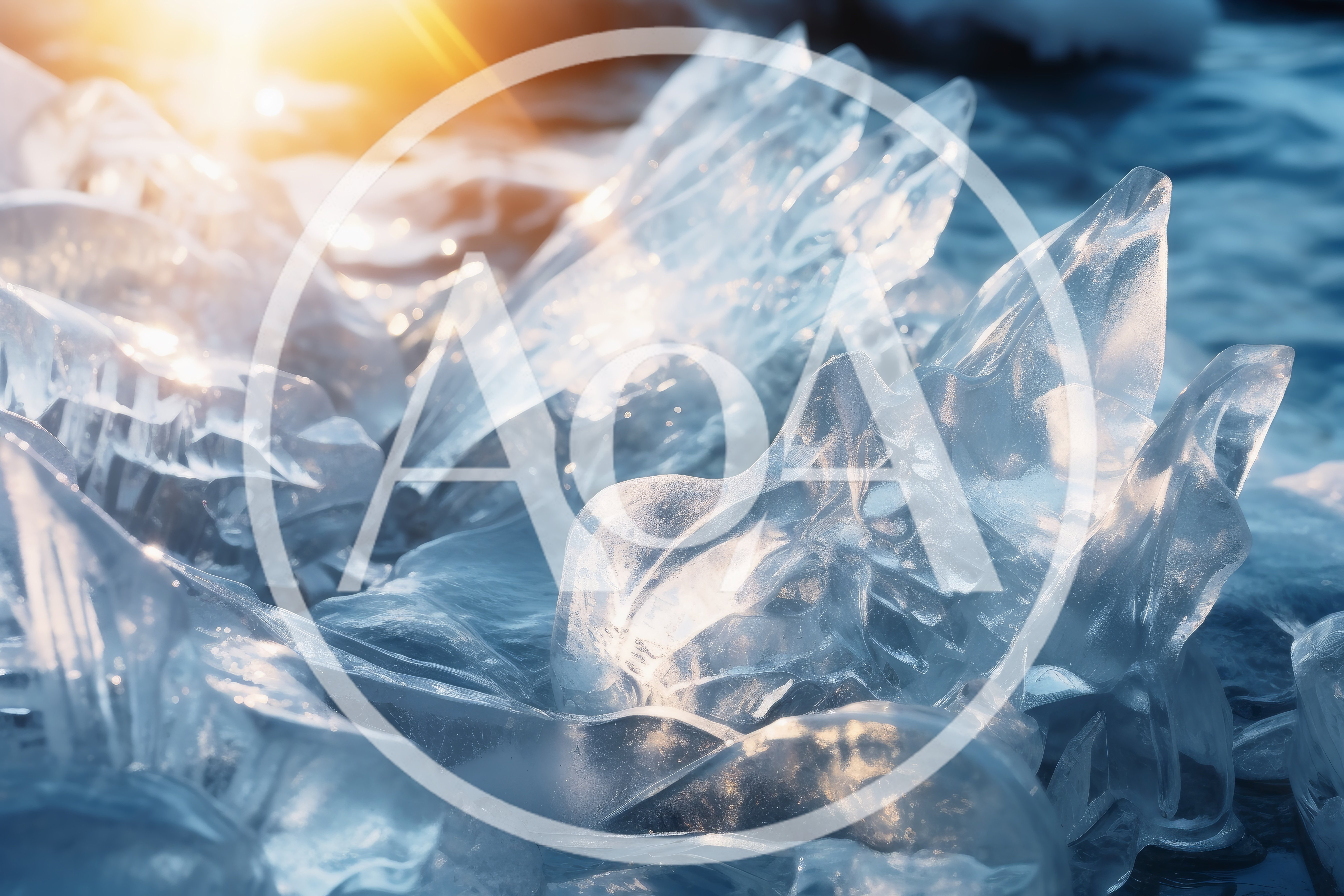 Jagged Ice Formations Under Golden Sunlight