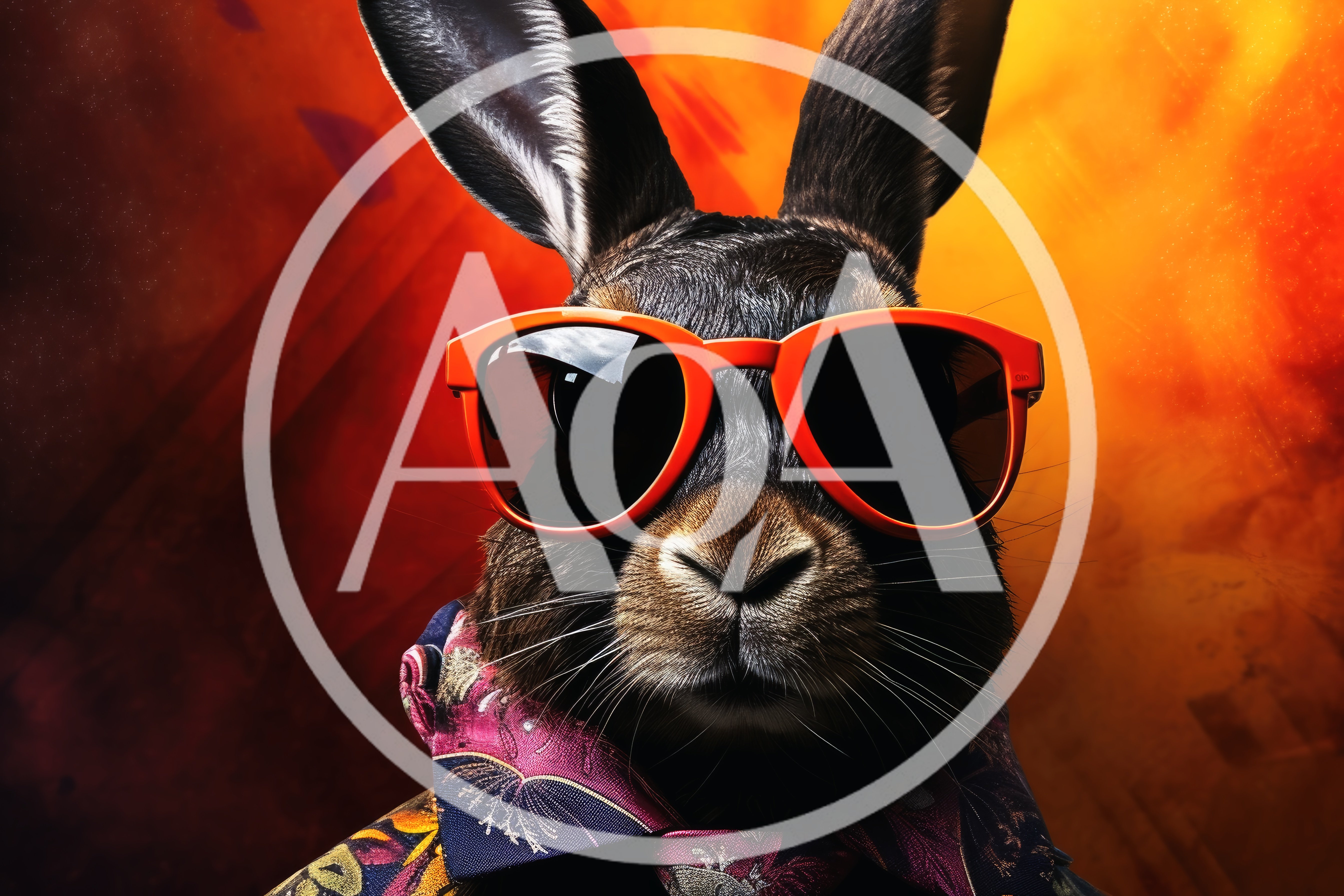 Cool Rabbit Wearing Sunglasses And Patterned Shirt