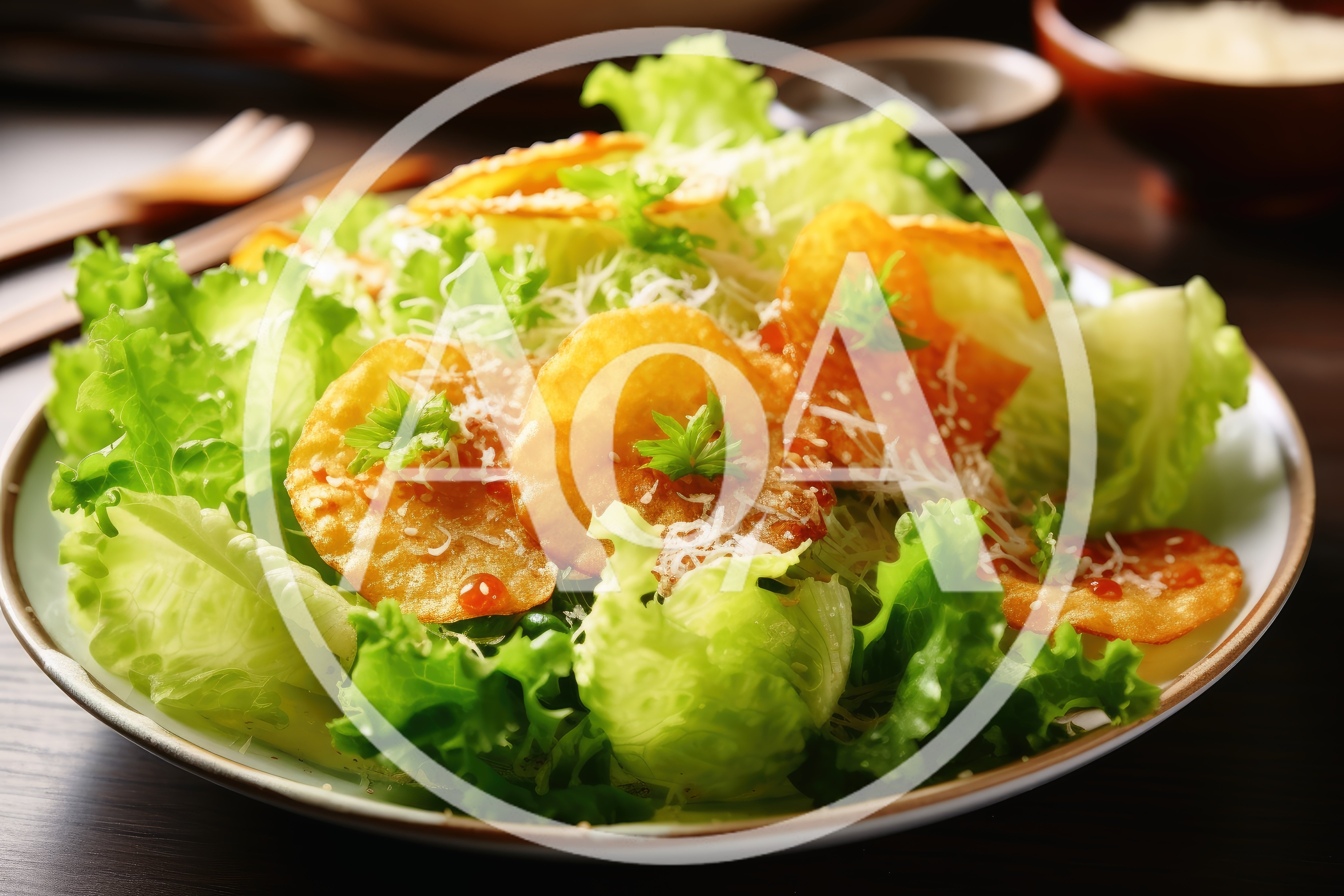 Fresh Green Salad With Crispy Potato Chips