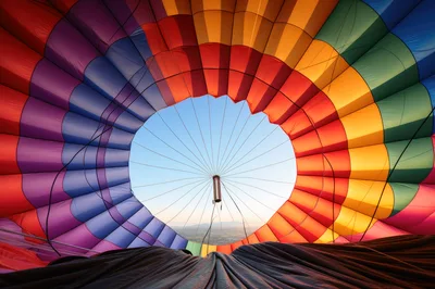 Inside View Of A Colorful Hot Air Balloon