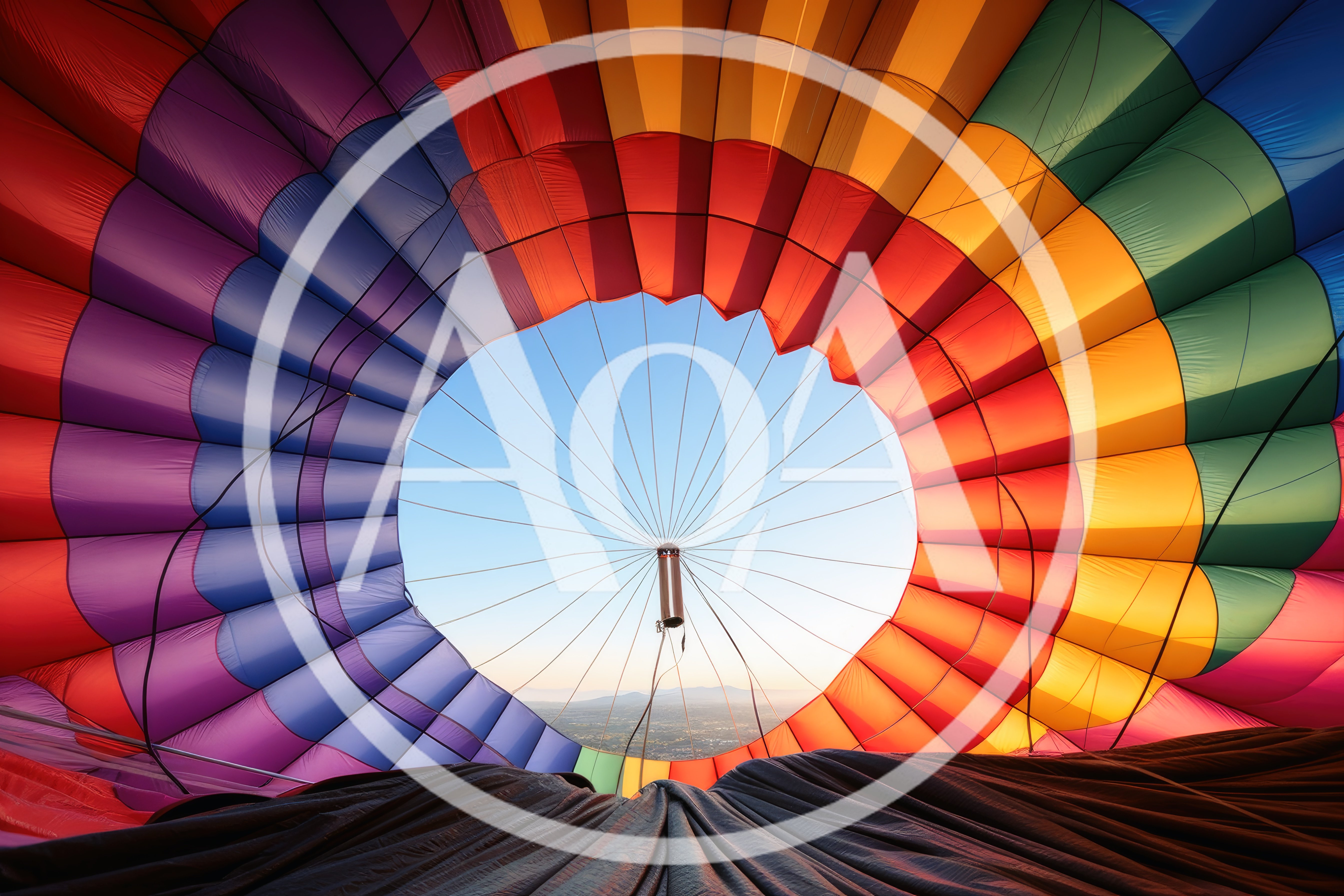 Inside View Of A Colorful Hot Air Balloon
