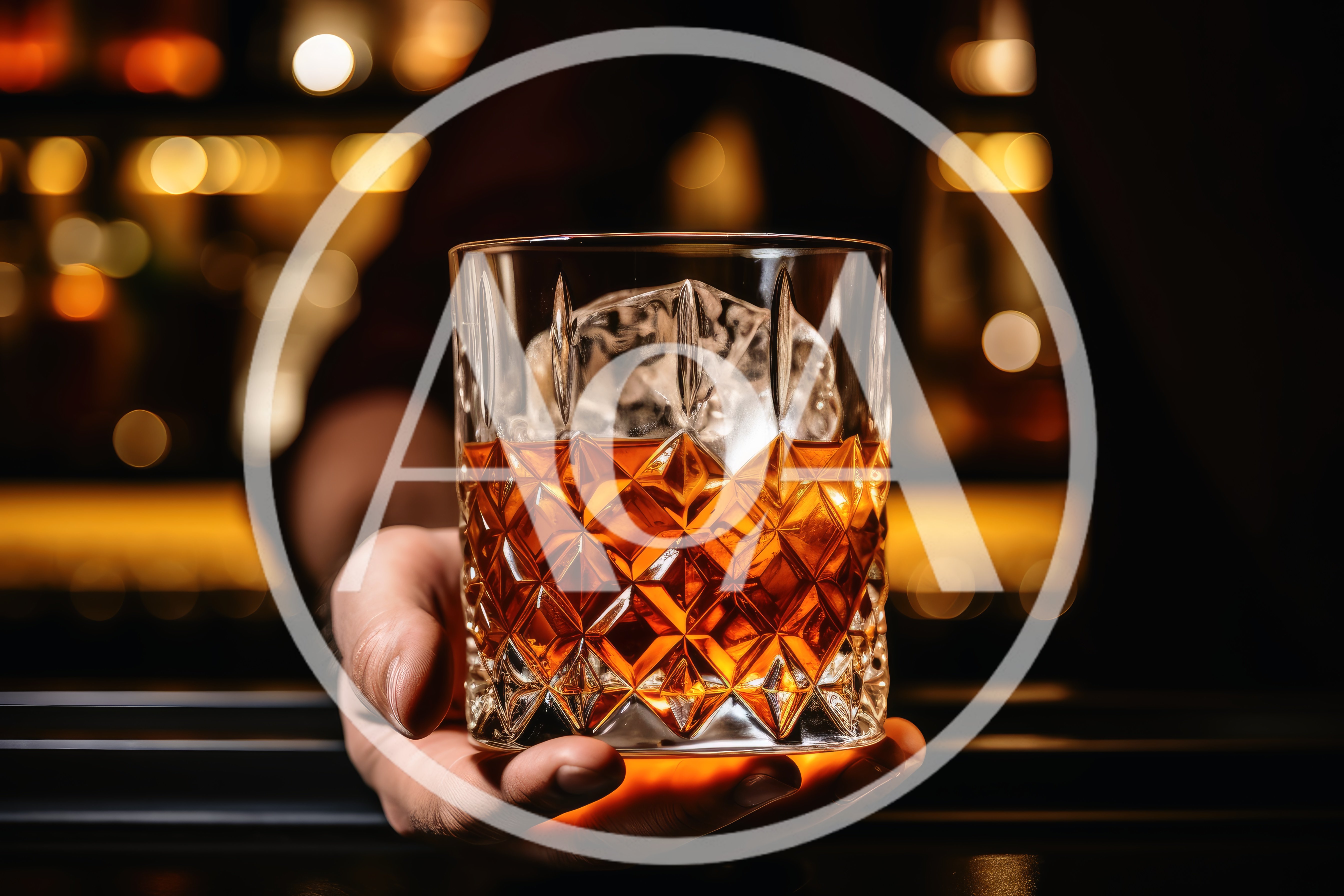 Bartender Serving A Glass Of Whiskey With Ice