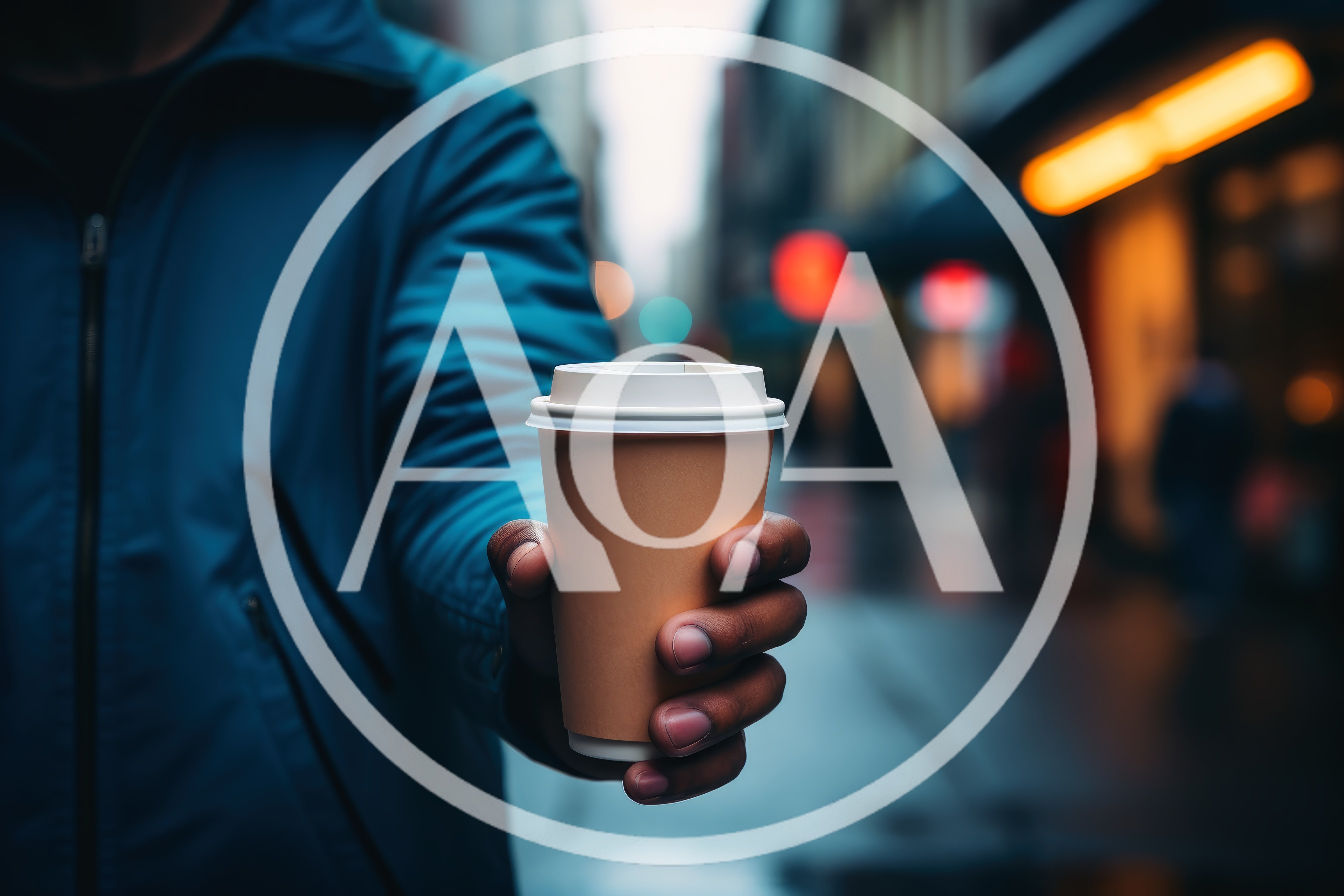 Person Holding A Disposable Coffee Cup On City Street