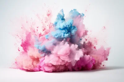 Pink and Blue Powder Explosion