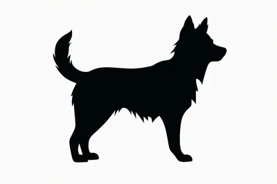 Black Silhouette Of A Standing Dog