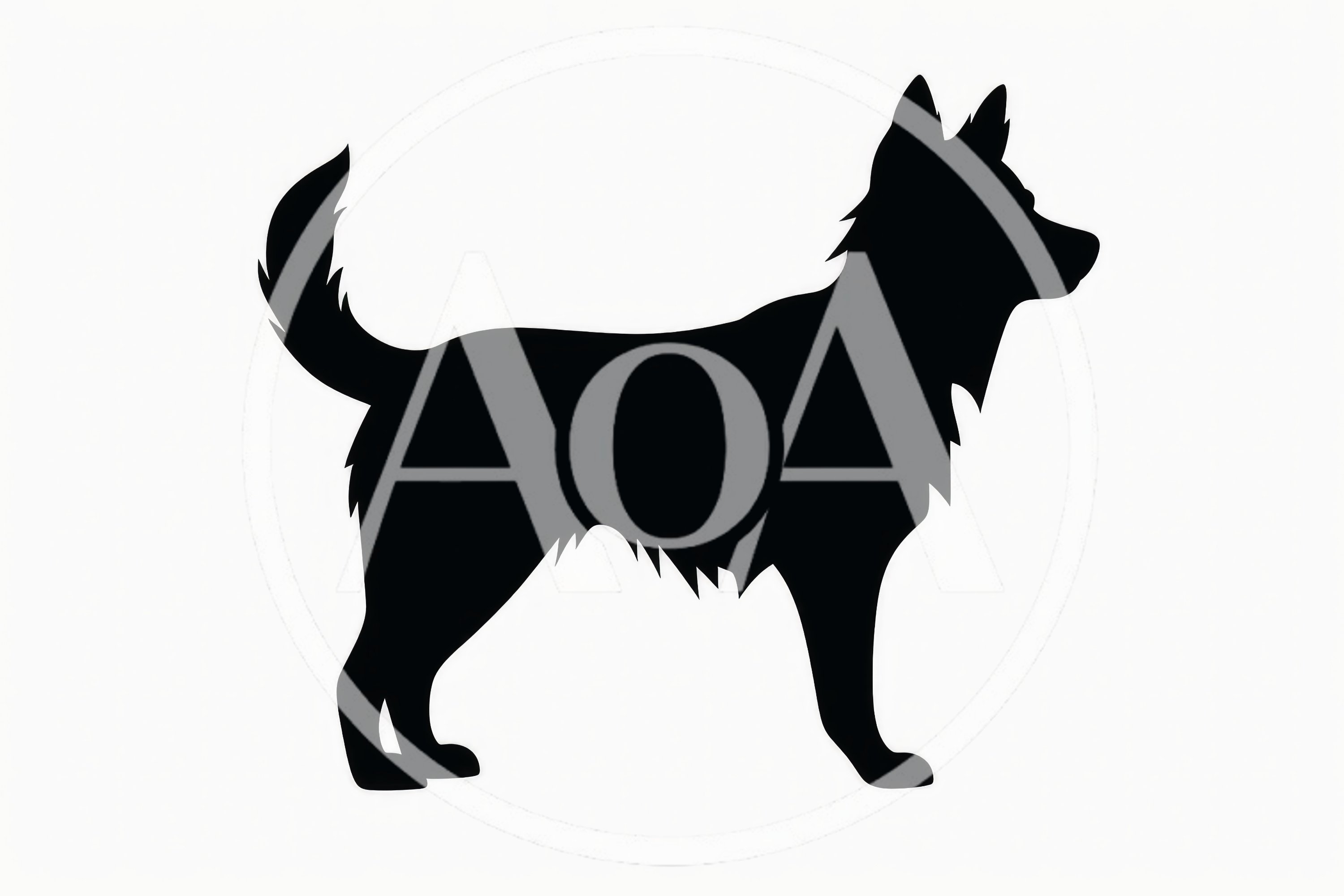 Black Silhouette Of A Standing Dog
