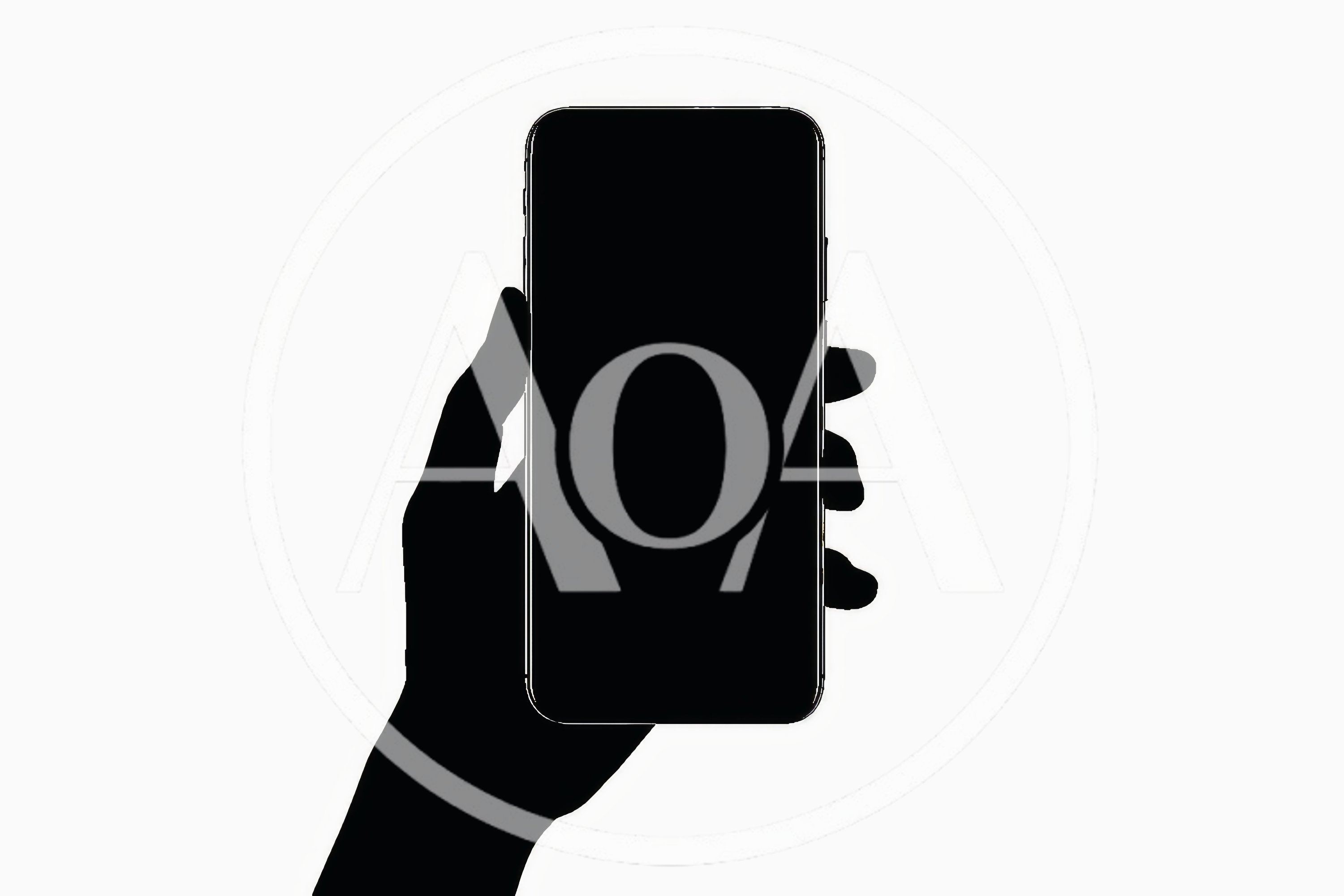 Silhouette Of A Hand Holding A Smartphone