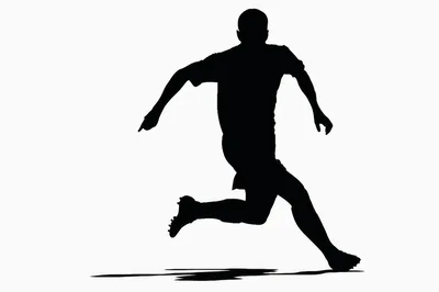 Silhouette Of A Soccer Player Running