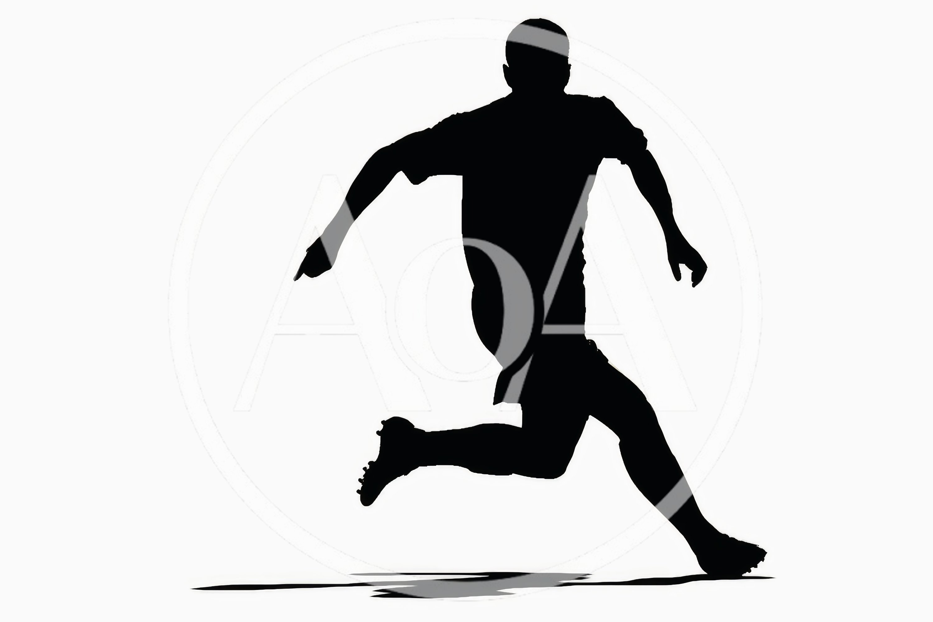 Silhouette Of A Soccer Player Running