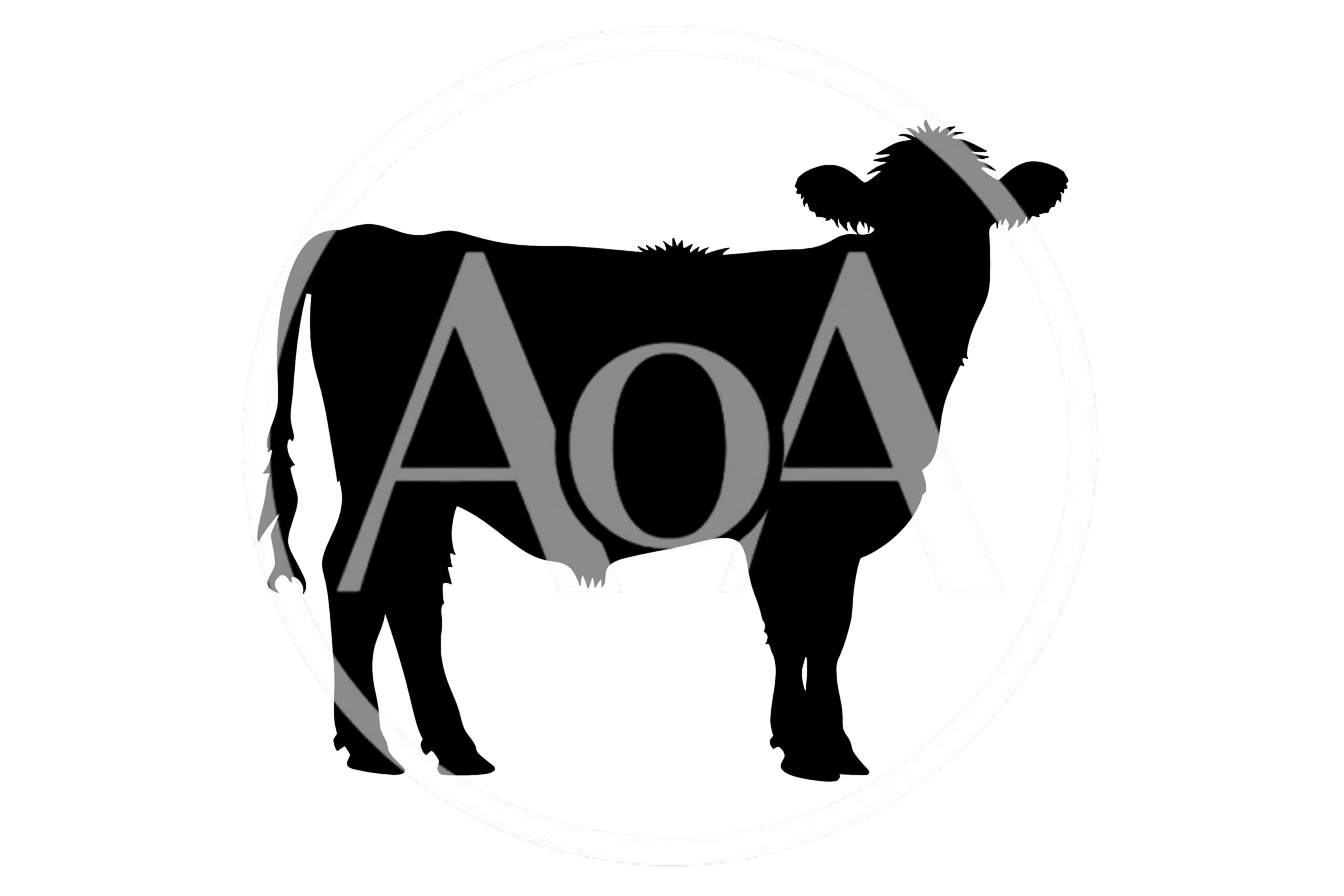 Black Silhouette Of A Standing Cow
