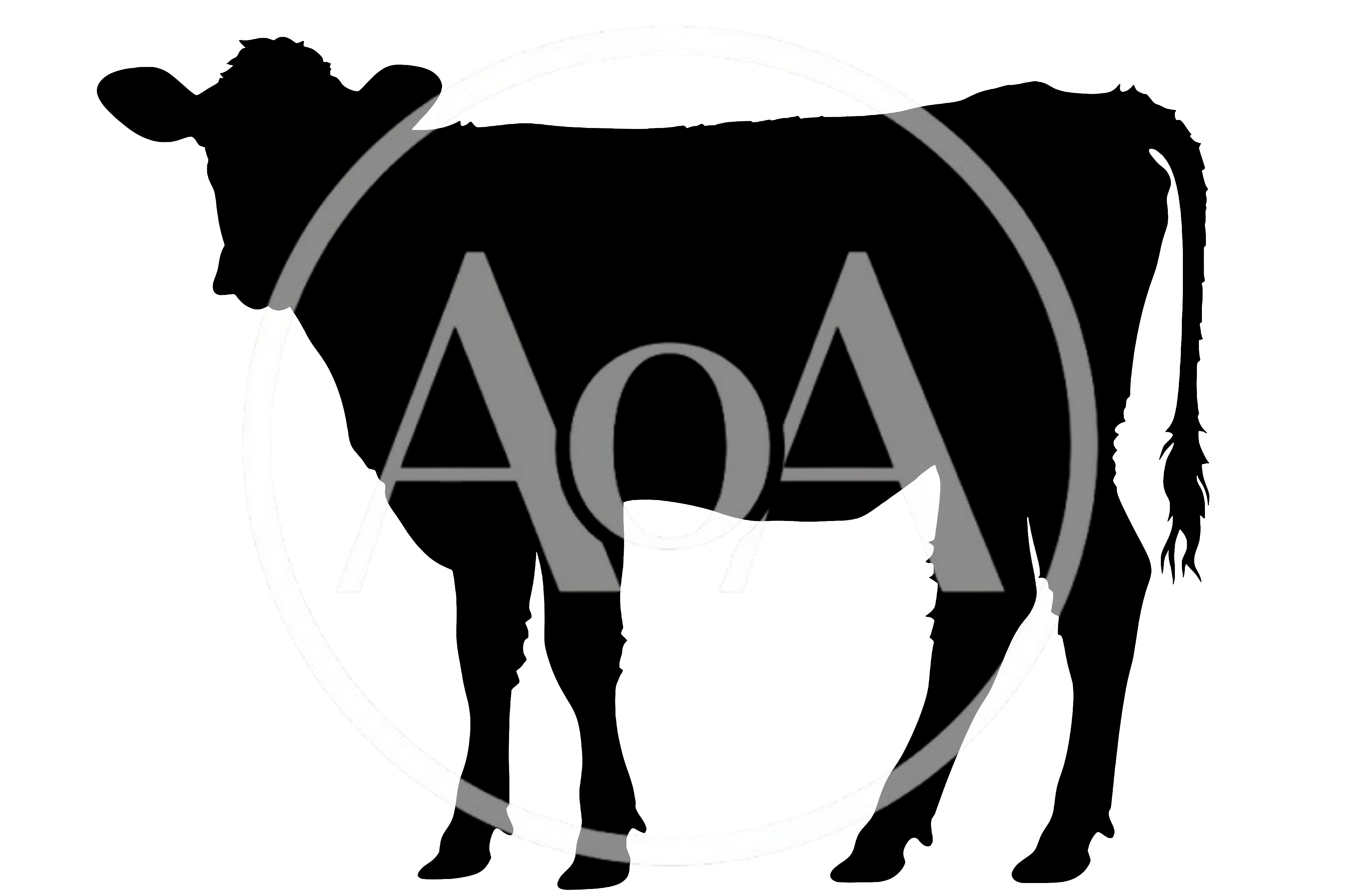 Black Silhouette Of A Standing Cow