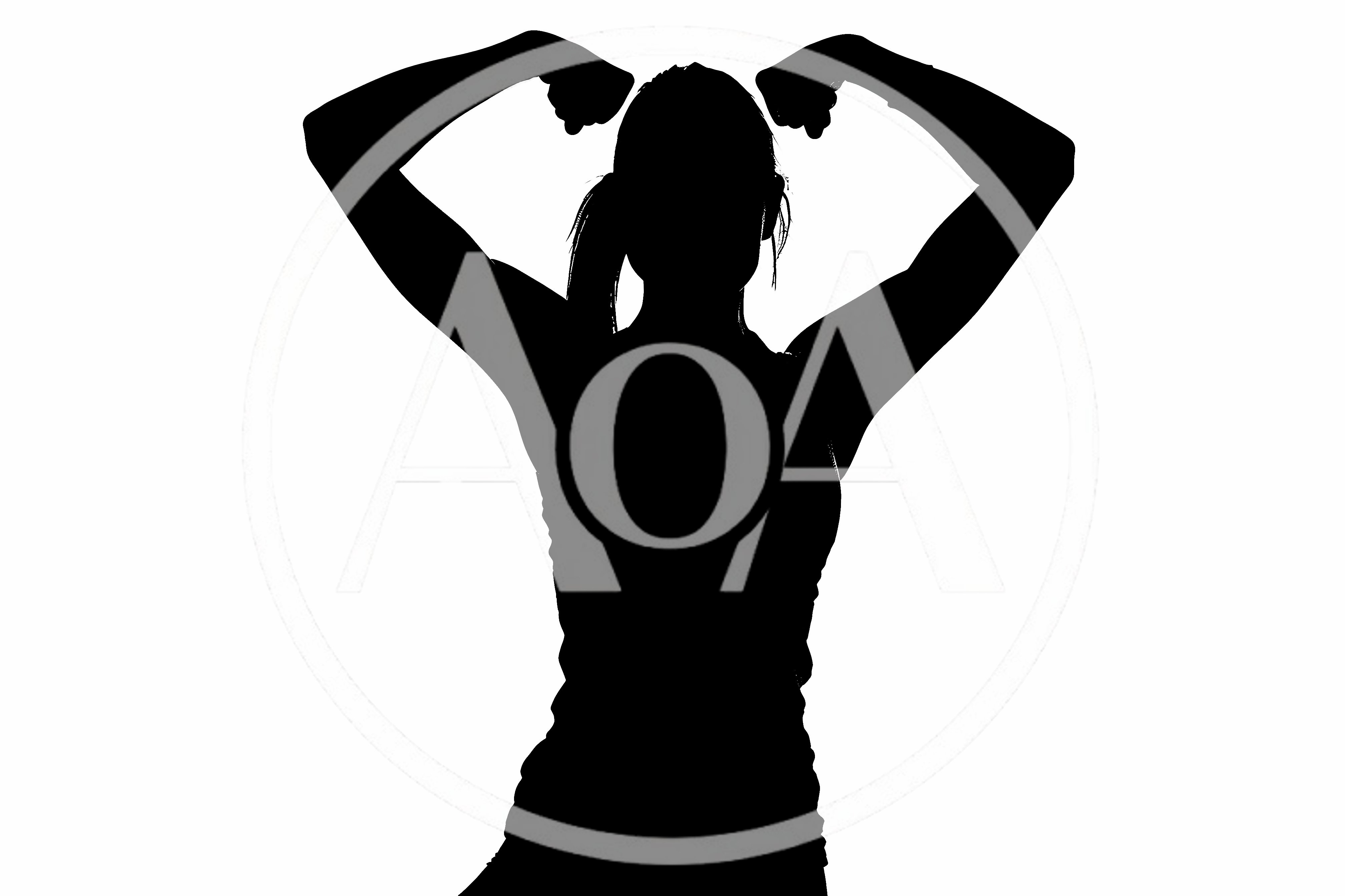 Silhouette Of A Woman Flexing Her Arm Muscles